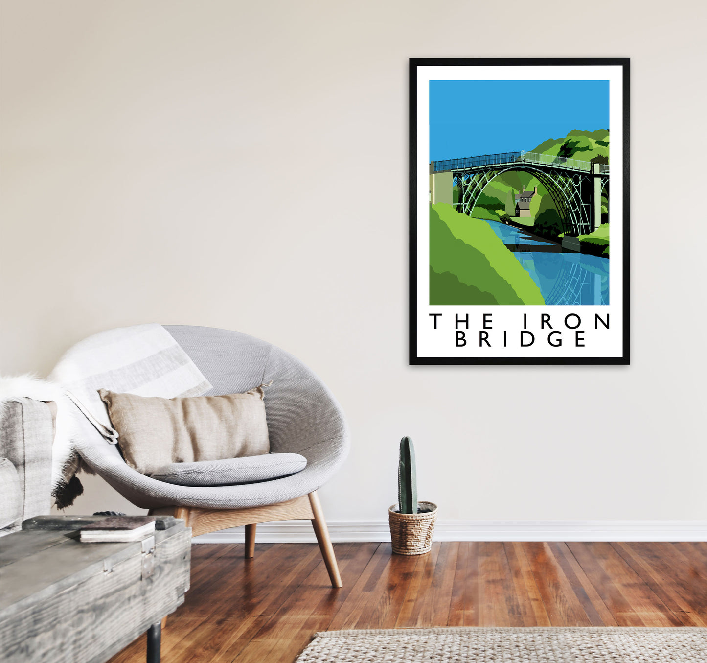 The Iron Bridge by Richard O'Neill A1 White Frame