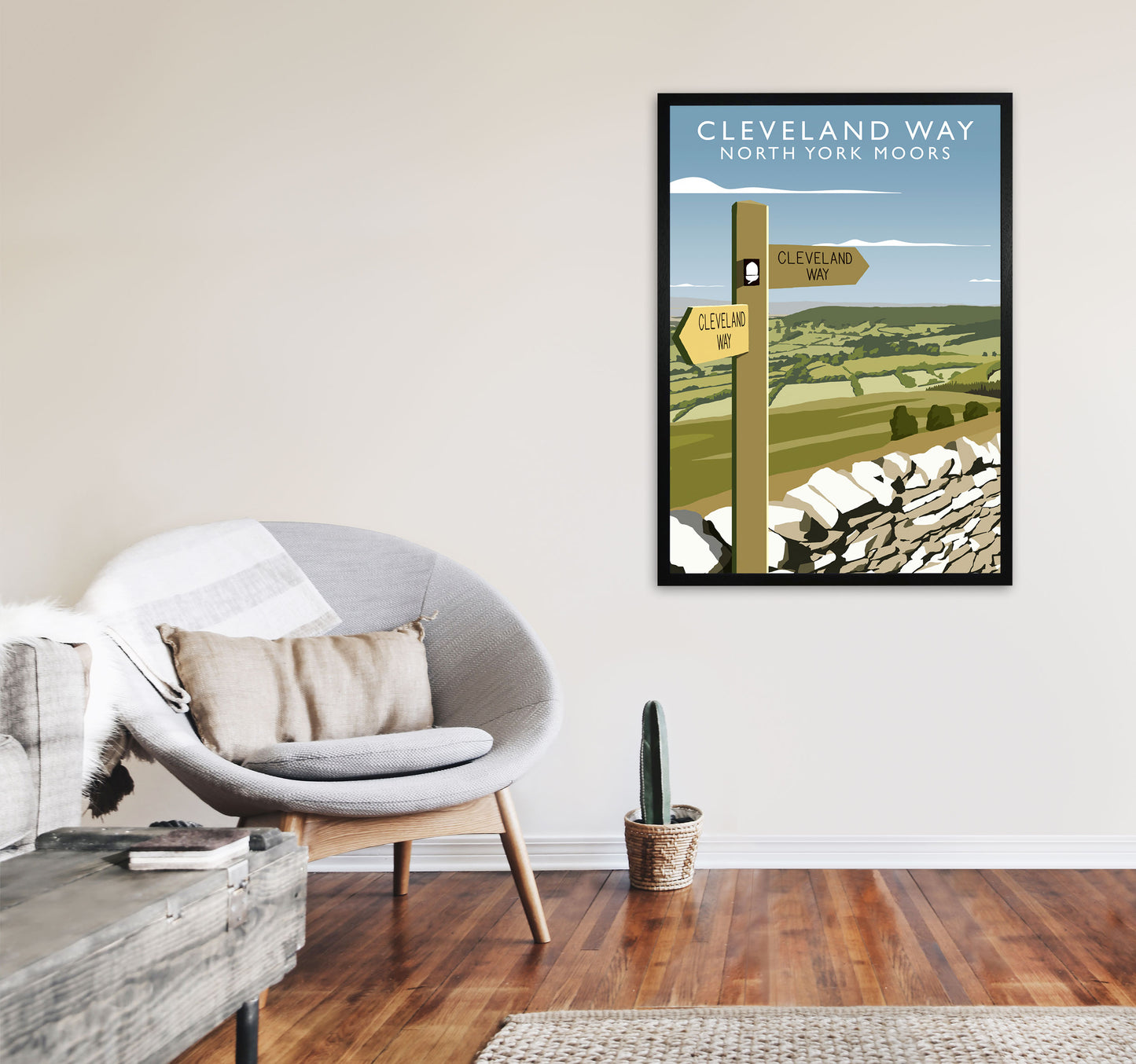 Cleveland Way (Portrait) by Richard O'Neill A1 White Frame