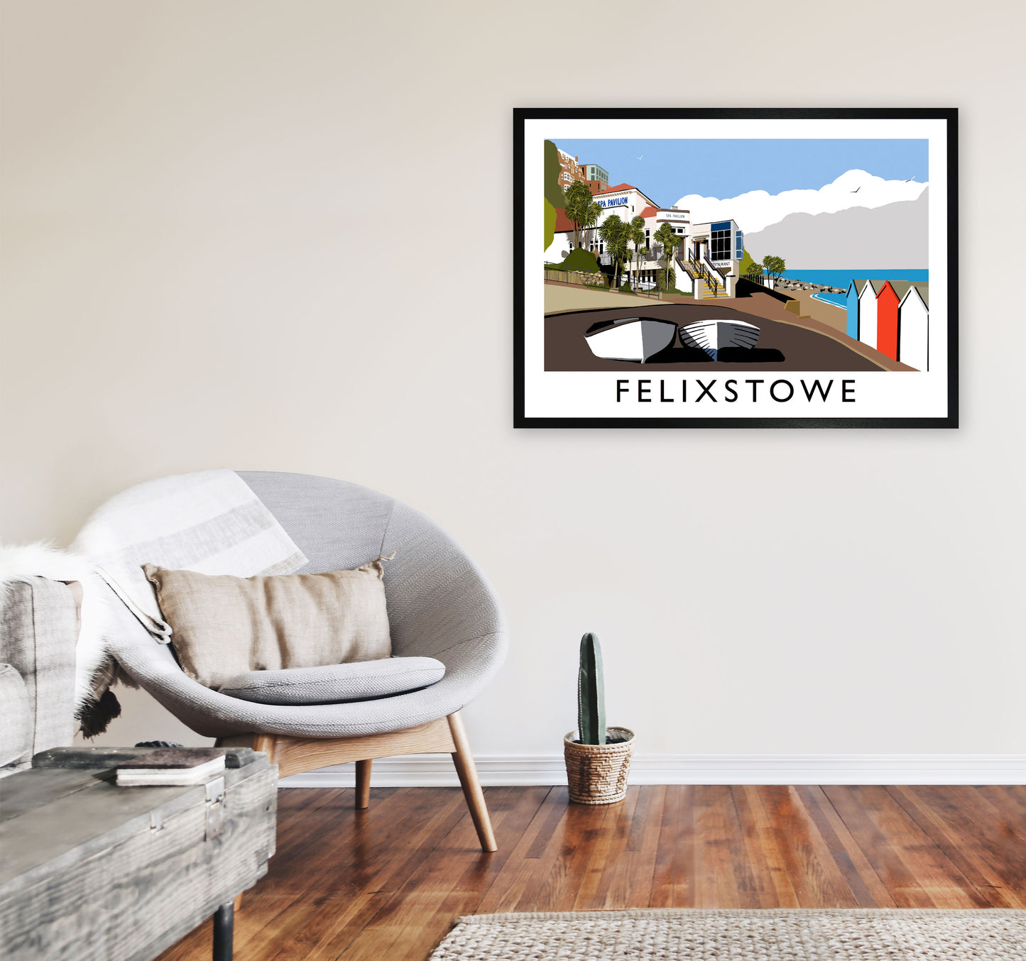Felixstowe Framed Digital Art Print by Richard O'Neill A1 White Frame