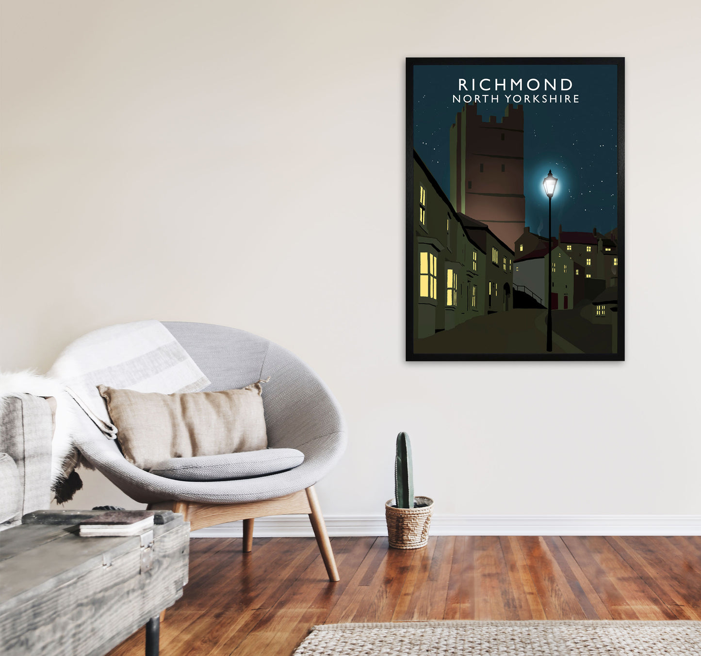 Richmond North Yorkshire Portrait Travel Art Print by Richard O'Neill A1 White Frame