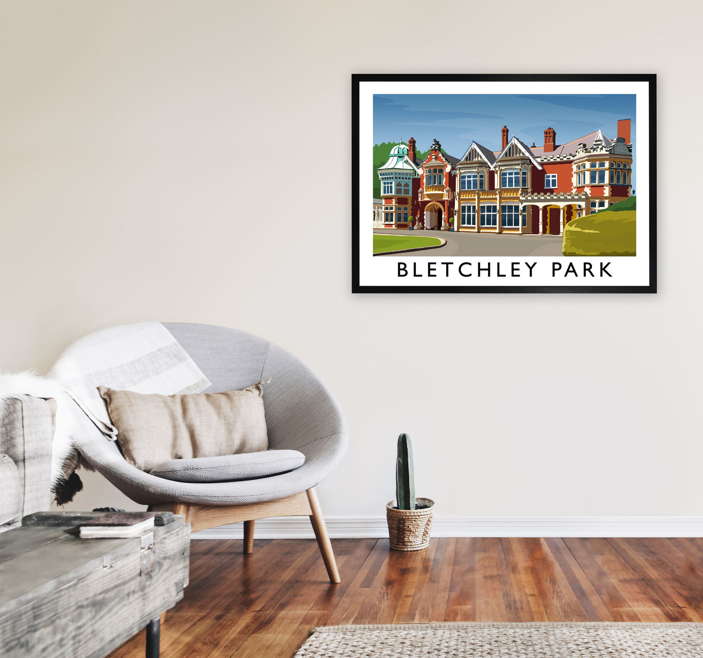 Bletchley Park by Richard O'Neill A1 White Frame