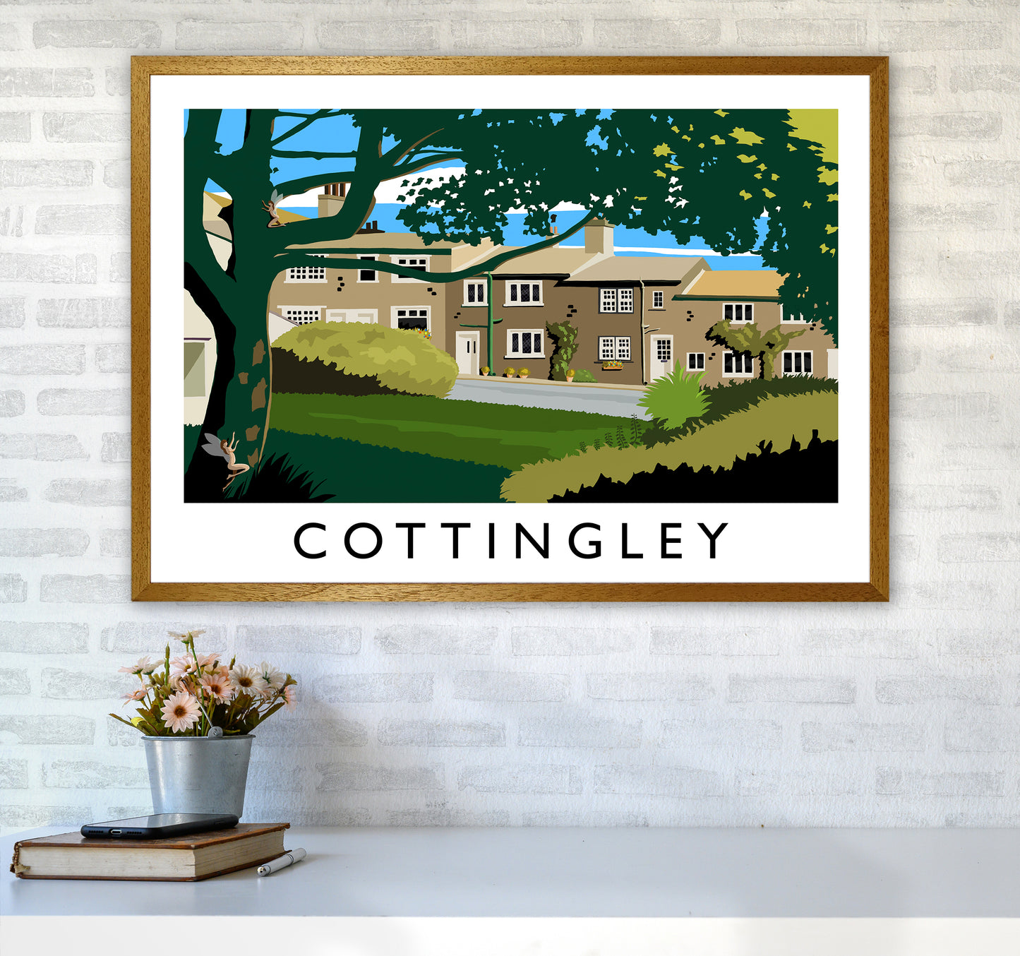 Cottingley Travel Art Print by Richard O'Neill A1 Print Only