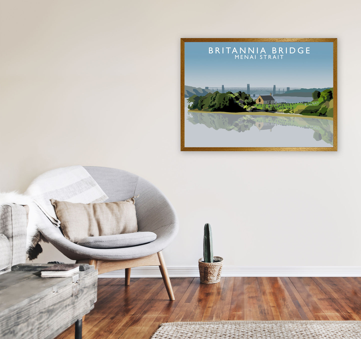 Britannia Bridge Art Print by Richard O'Neill A1 Print Only