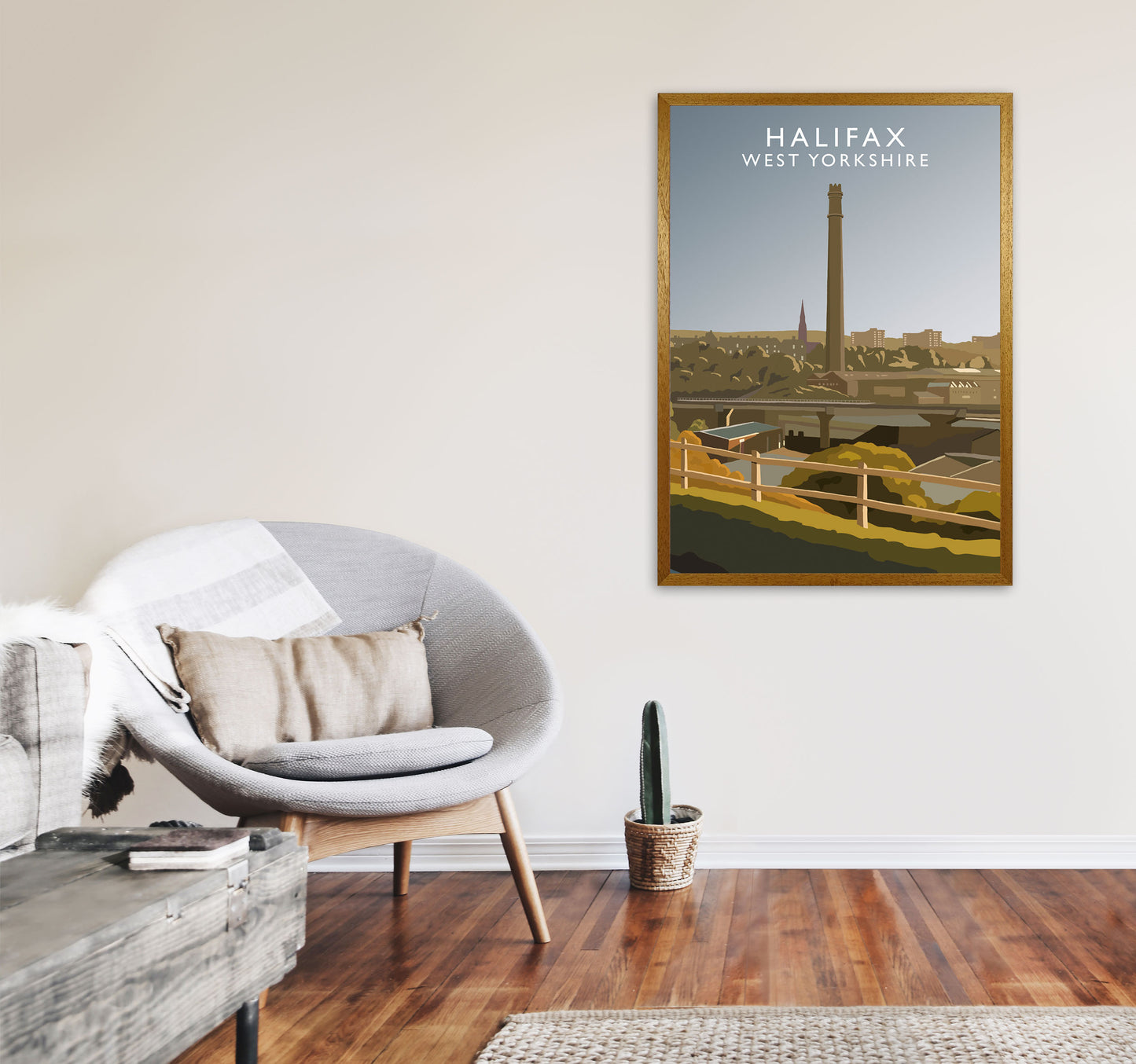 Halifax West Yorkshire Portrait Framed Digital Art Print by Richard O'Neill A1 Print Only