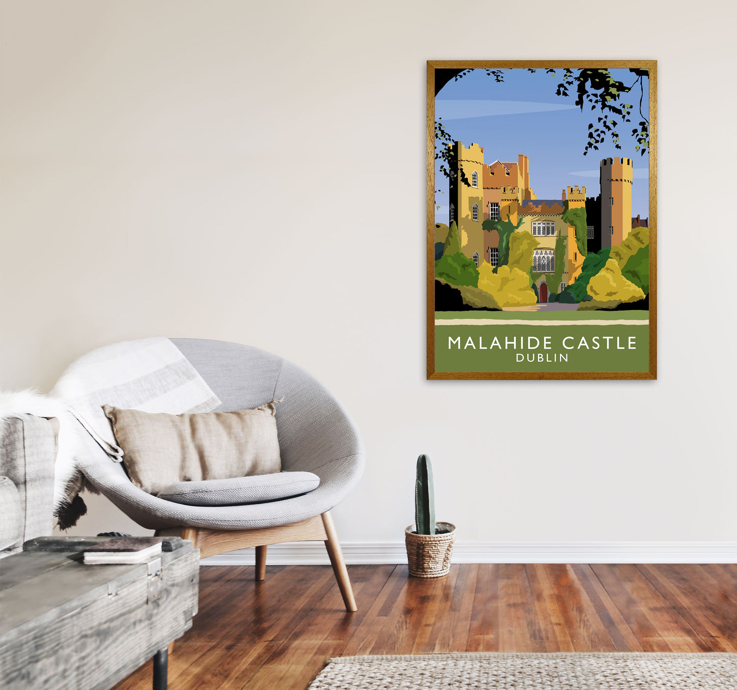 Malahide Castle Dublin Portrait Travel Art Print by Richard O'Neill, Framed Wall Art A1 Print Only