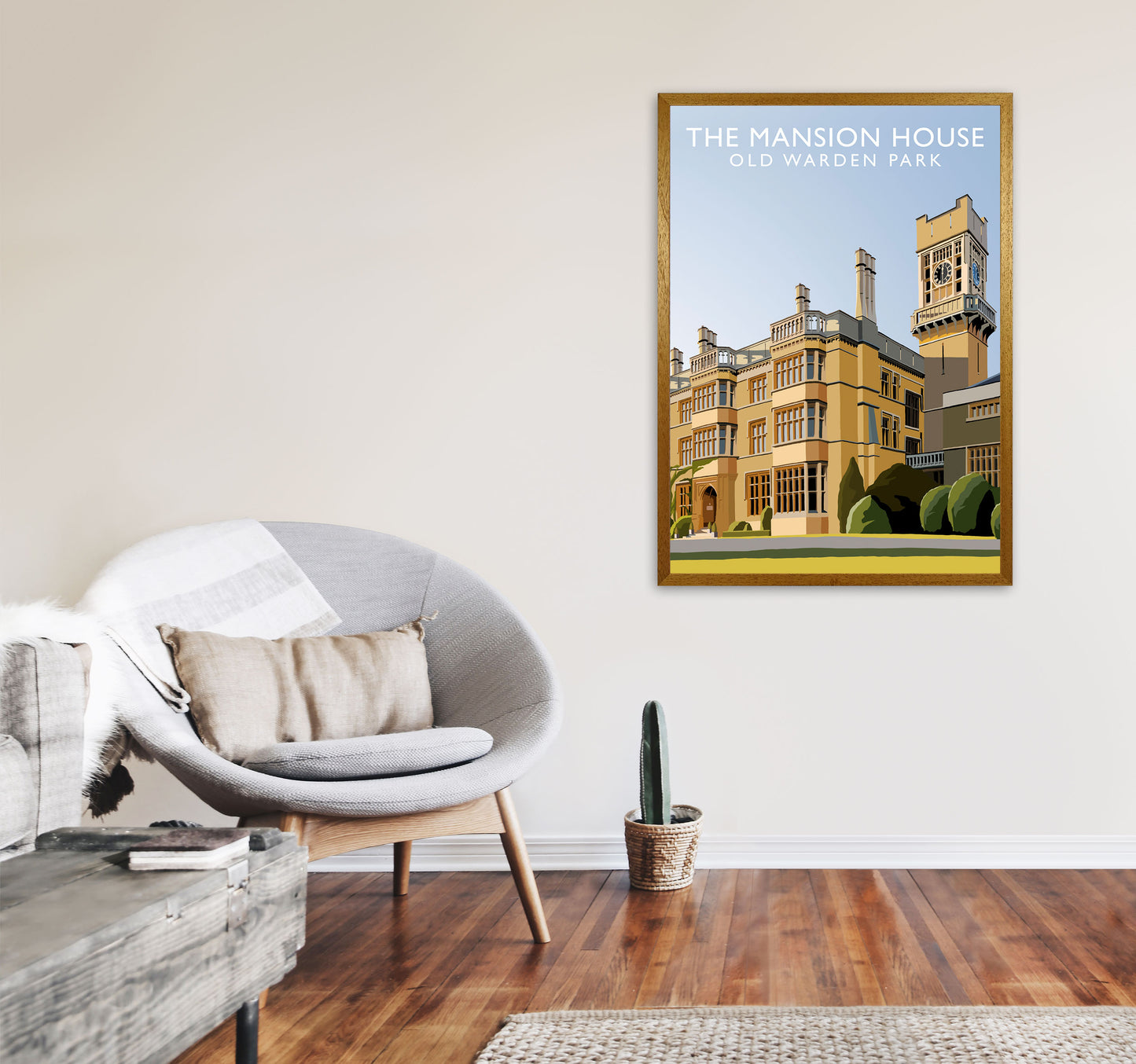 The Mansion House Portrait Old Warden Park Travel Art Print by Richard O'Neill A1 Print Only
