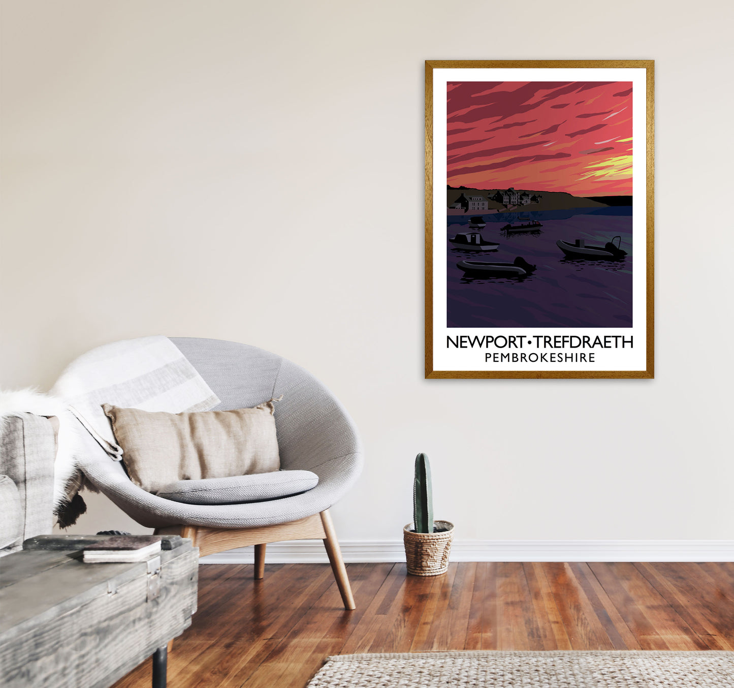 Newport Trefdraeth Pembrokeshire Portrait Travel Art Print by Richard O'Neill A1 Print Only