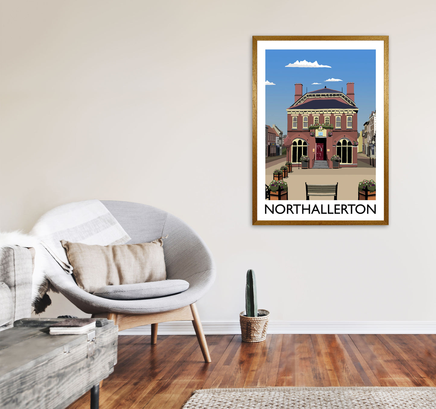 Northallerton2 Portrait Travel Art Print by Richard O'Neill, Framed Wall Art A1 Print Only