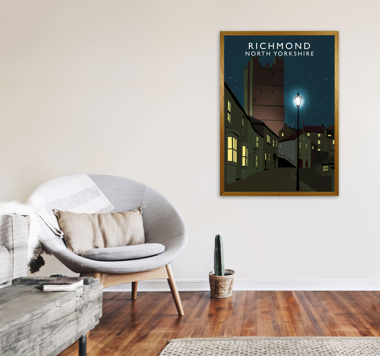 Richmond North Yorkshire Portrait Travel Art Print by Richard O'Neill A1 Print Only
