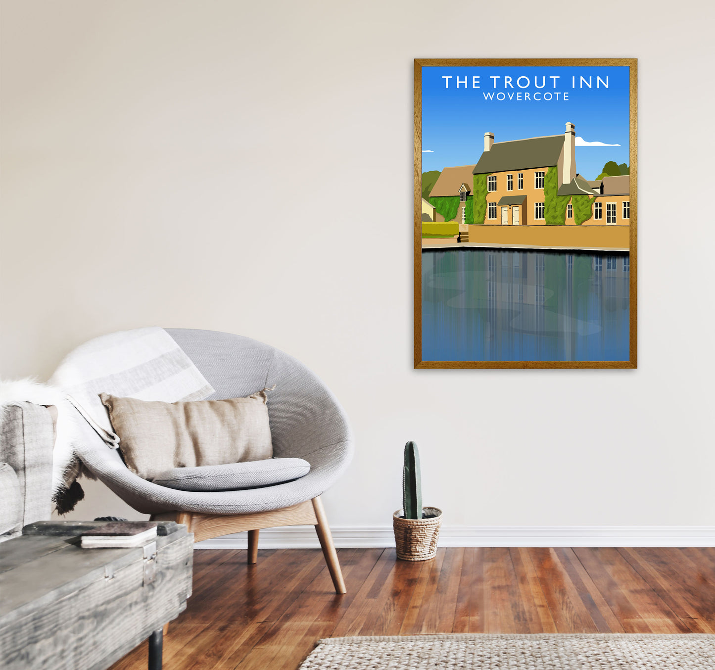 The Trout Inn Portrait Wolvercote Travel Art Print by Richard O'Neill A1 Print Only