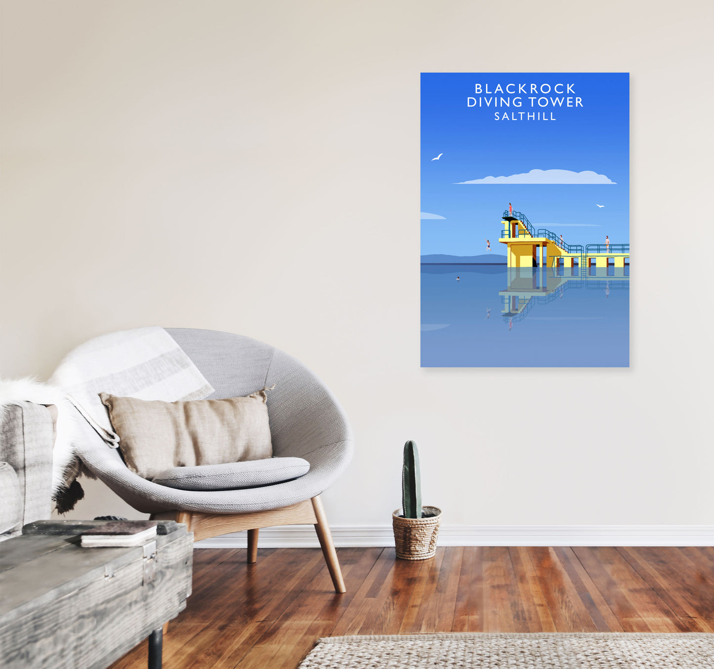 Blackrock Diving Tower (Portrait) by Richard O'Neill A1 Black Frame