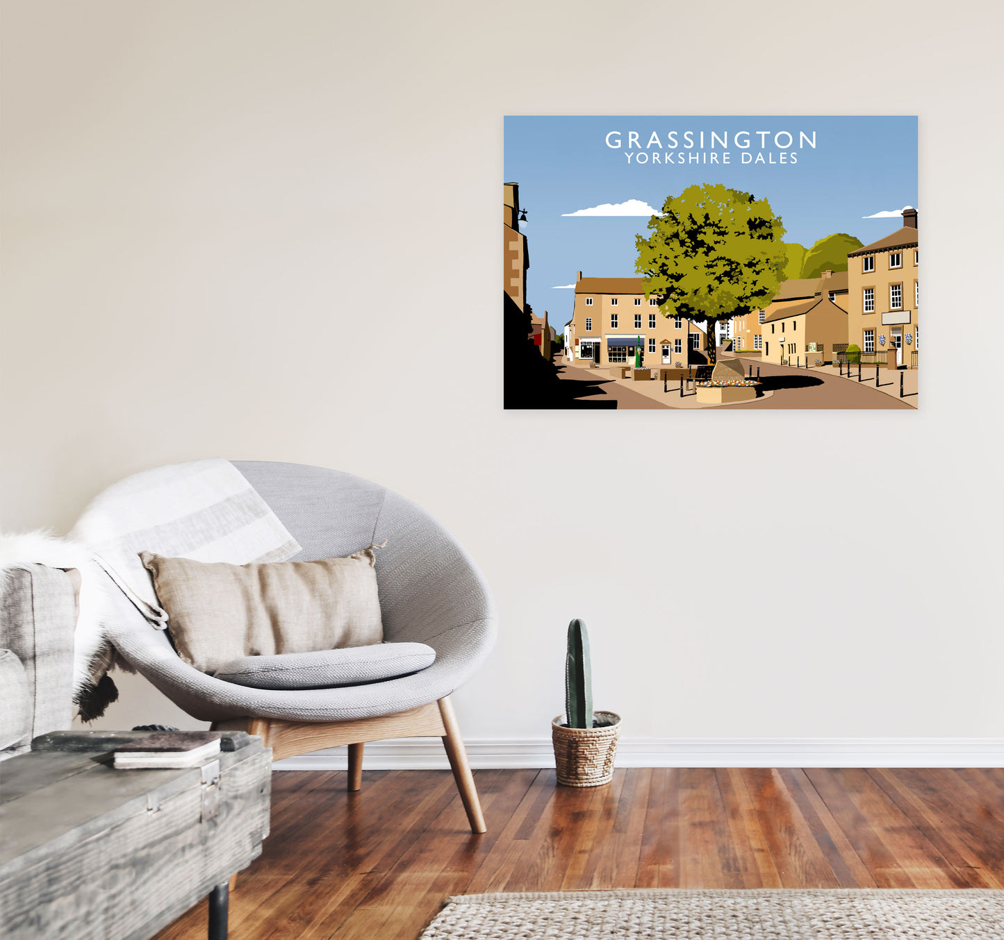 Grassington Yorkshire Dales Art Print by Richard O'Neill A1 Black Frame