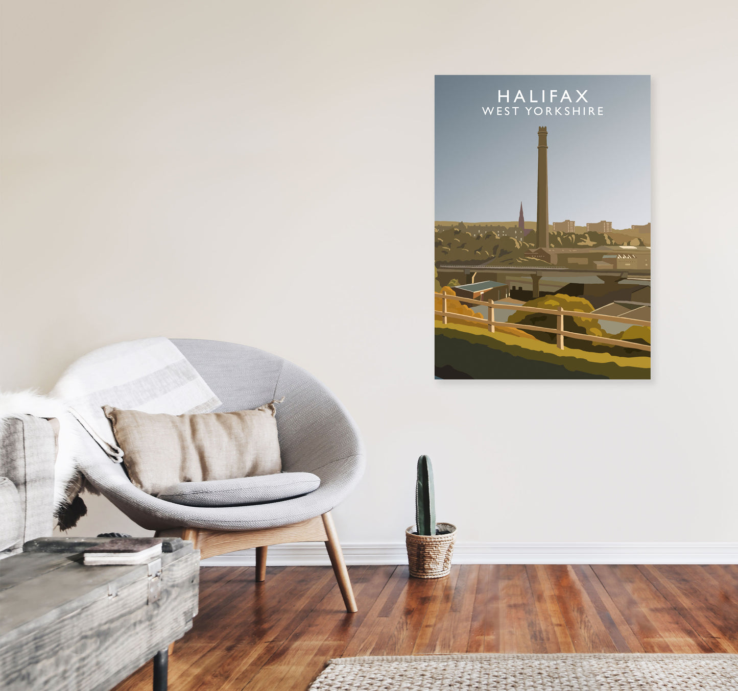 Halifax West Yorkshire Portrait Framed Digital Art Print by Richard O'Neill A1 Black Frame