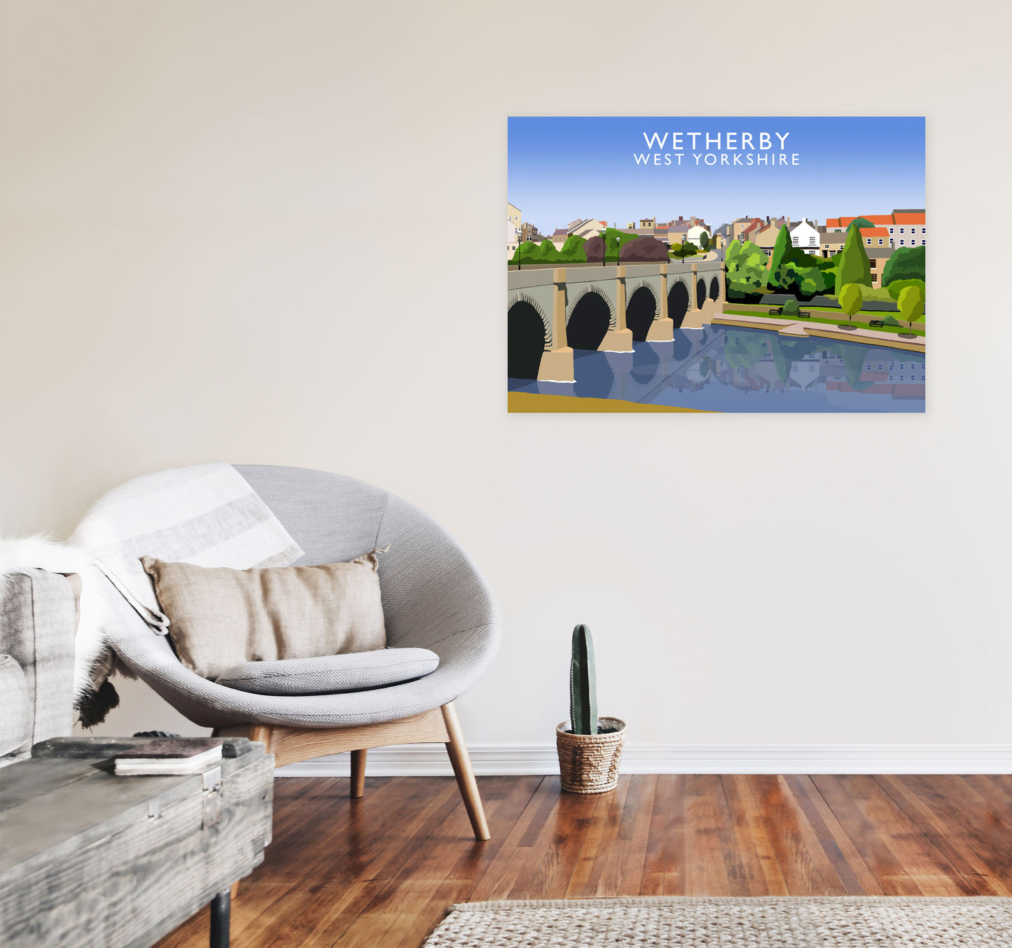 Wetherby West Yorkshire Digital Art Print by Richard O'Neill A1 Black Frame