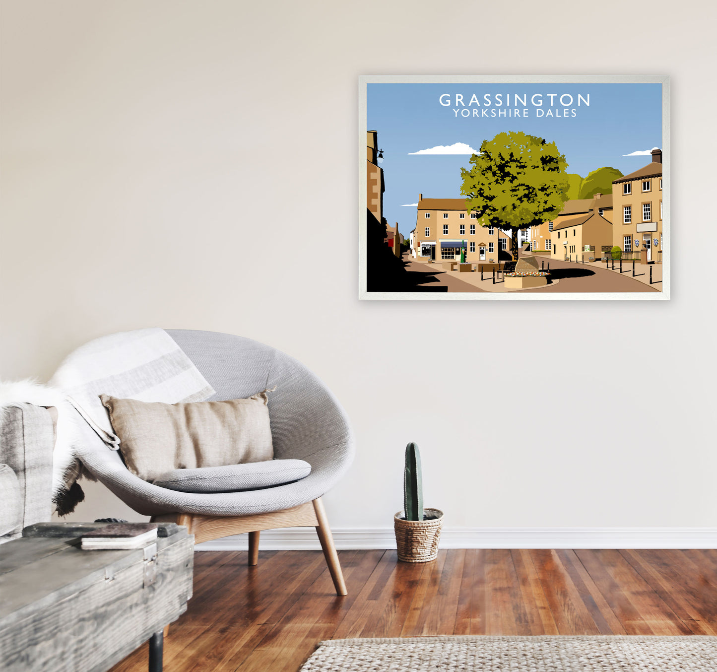 Grassington Yorkshire Dales Art Print by Richard O'Neill A1 Oak Frame