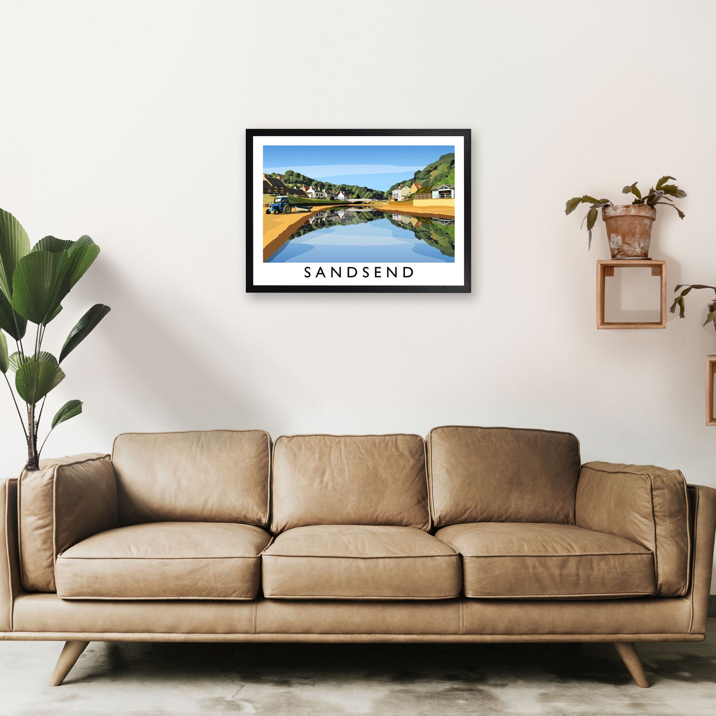 Sandsend 5 Travel Art Print by Richard O'Neill A2 White Frame