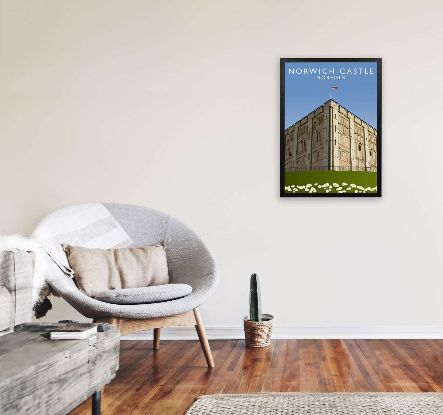 Norwich Castle by Richard O'Neill A2 White Frame