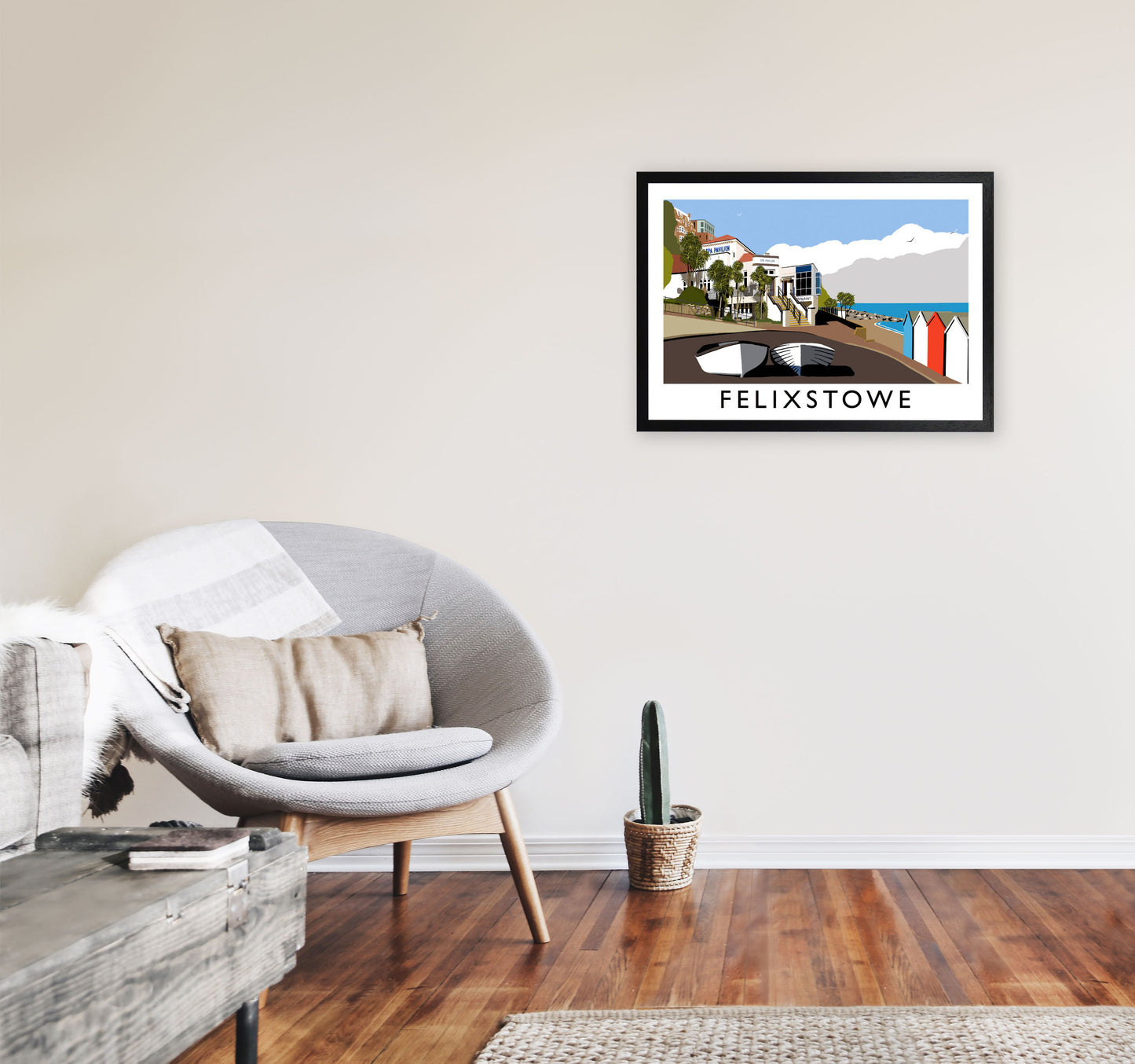 Felixstowe Framed Digital Art Print by Richard O'Neill A2 White Frame