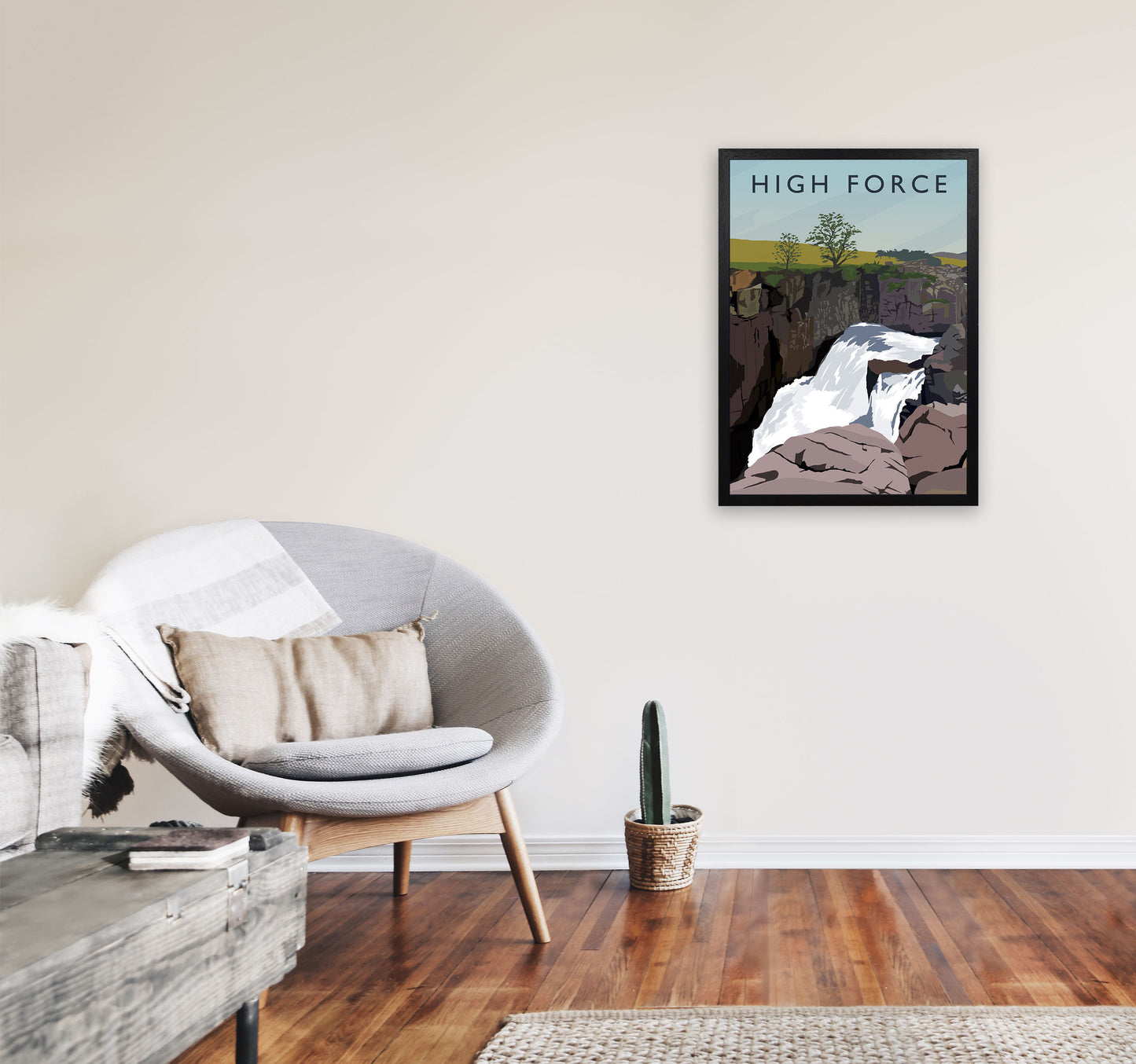 High Force 2 portrait by Richard O'Neill A2 White Frame