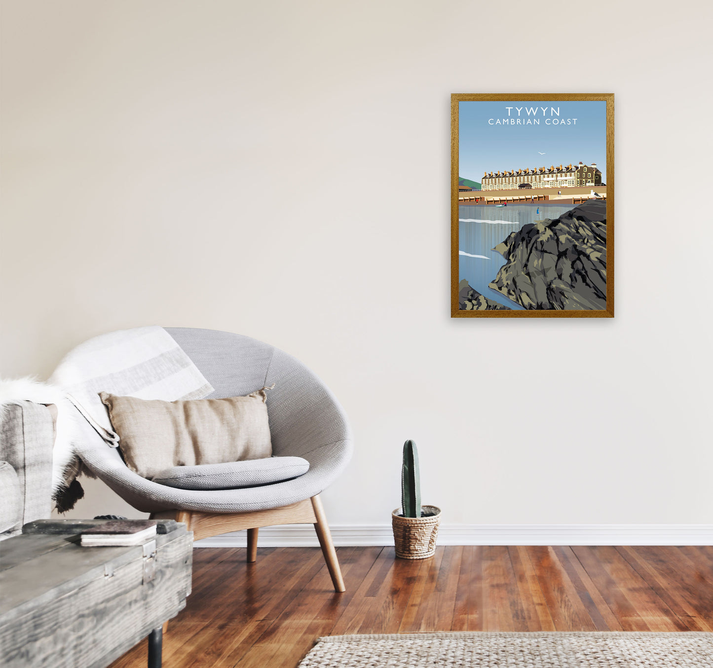 Tywyn Portrait Cambrian Coast Framed Digital Art Print by Richard O'Neill A2 Print Only