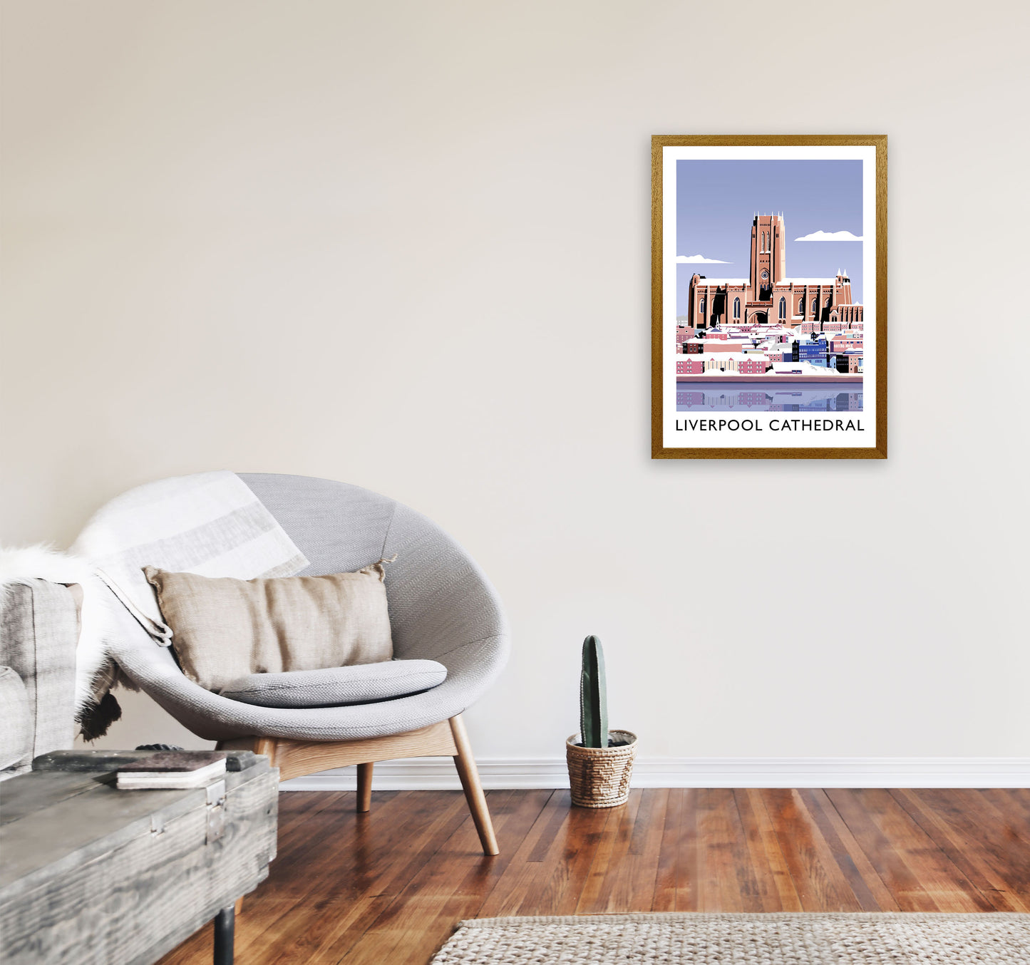Liverpool Cathedral In Snow Portrait by Richard O'Neill A2 Print Only