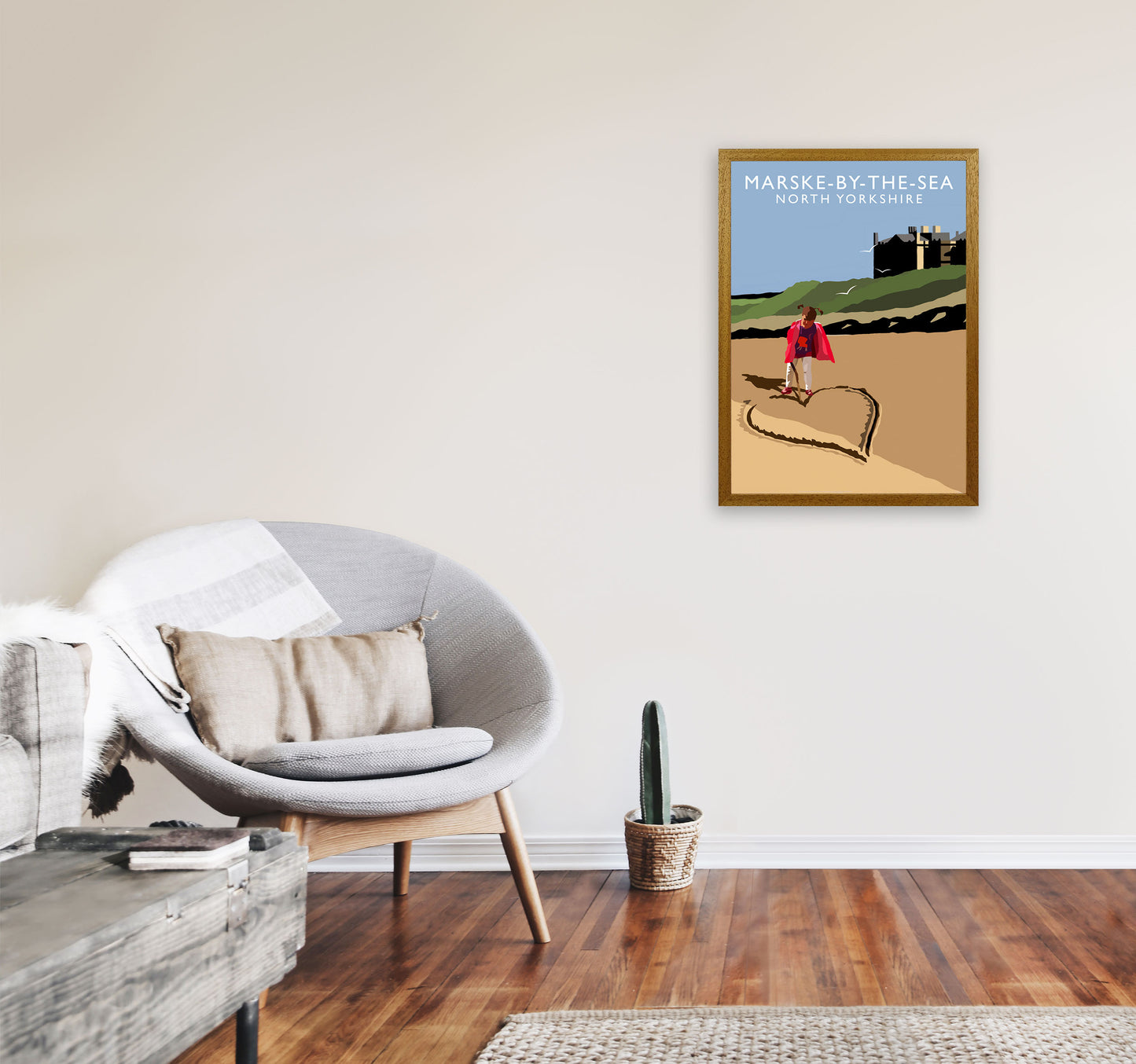Marske-By-The-Sea2 Portrait North Yorkshire Travel Art Print by Richard O'Neill A2 Print Only