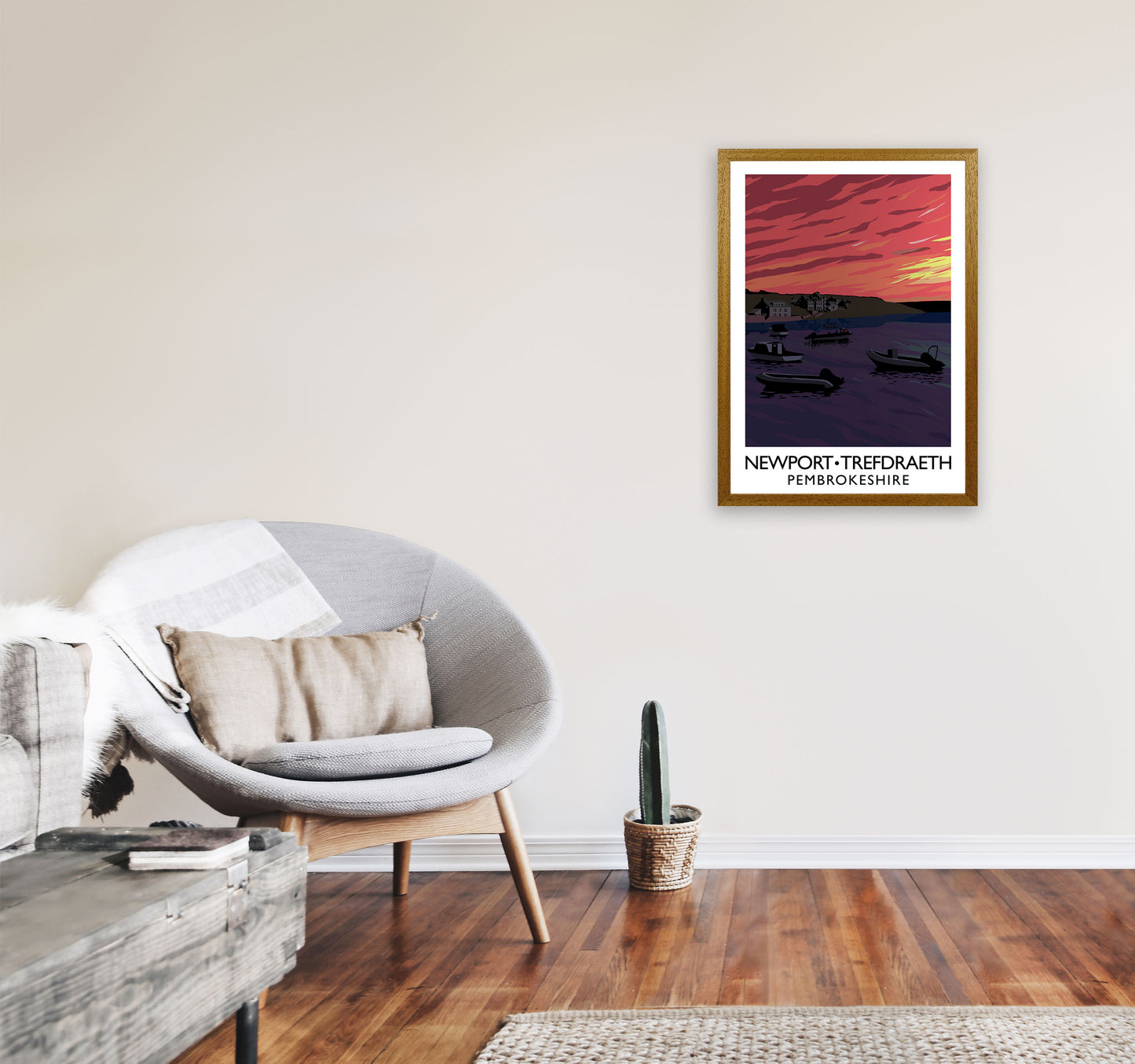 Newport Trefdraeth Pembrokeshire Portrait Travel Art Print by Richard O'Neill A2 Print Only