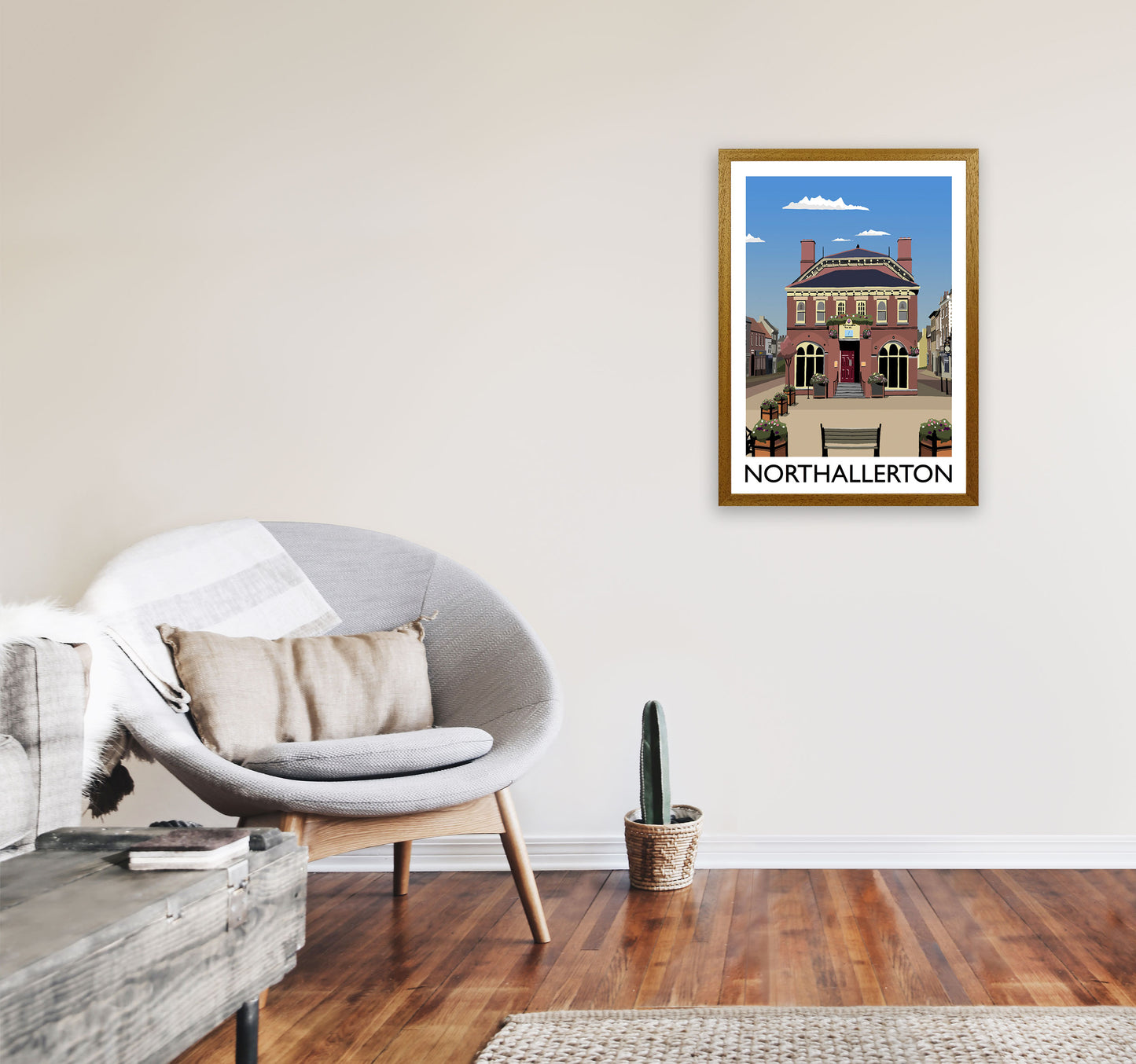 Northallerton2 Portrait Travel Art Print by Richard O'Neill, Framed Wall Art A2 Print Only