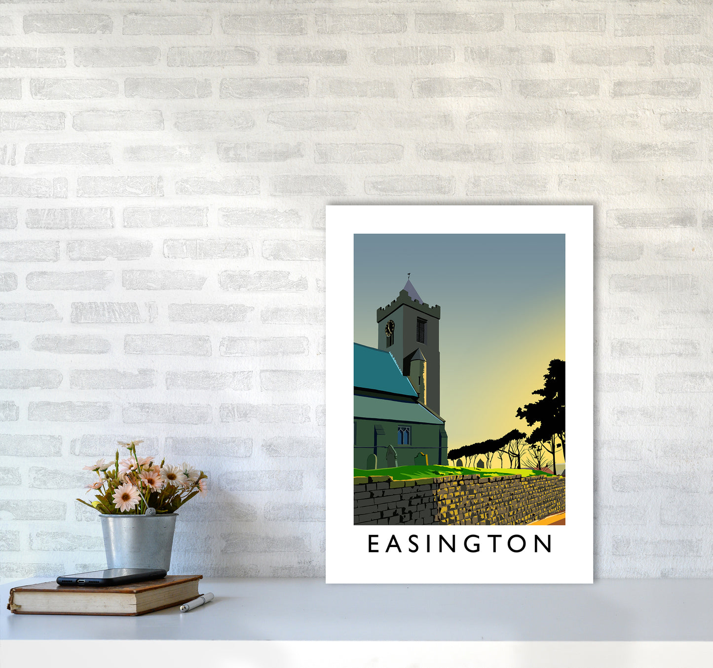 Easington Portrait Art Print by Richard O'Neill A2 Black Frame