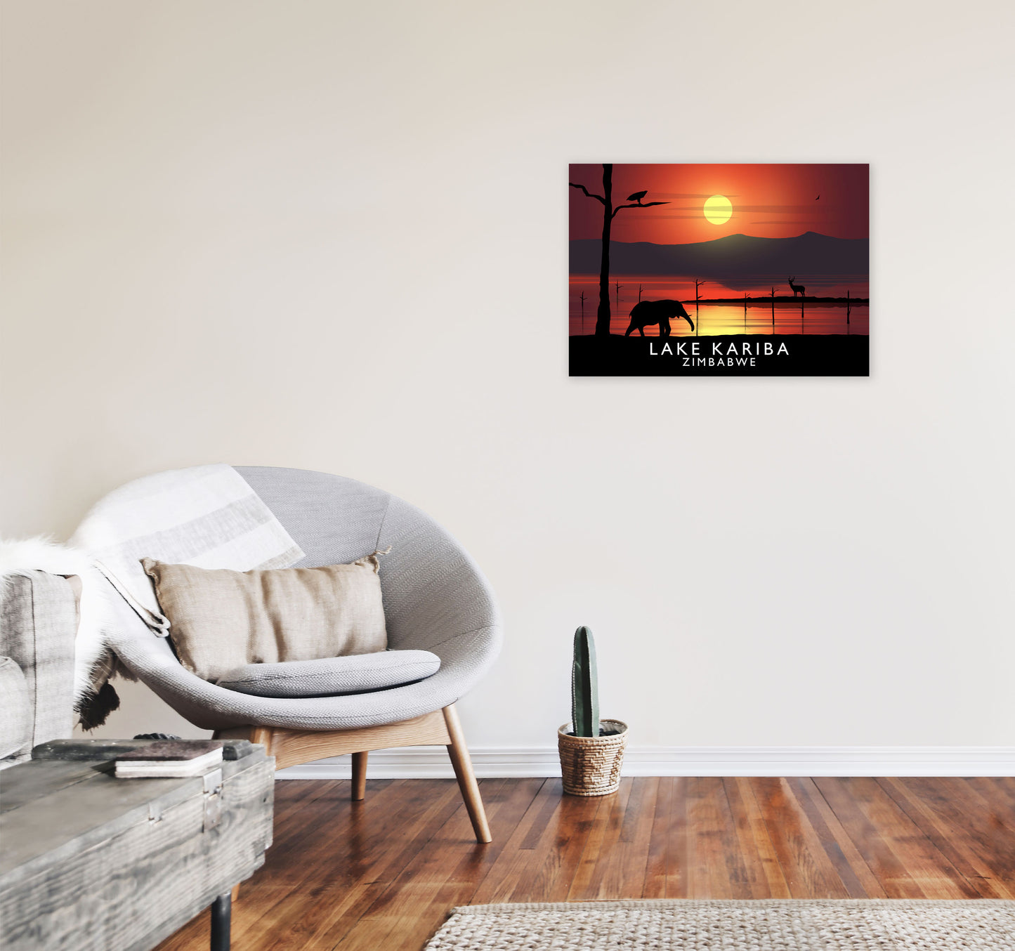 Lake Kariba Zimbabwe Framed Digital Art Print by Richard O'Neill A2 Black Frame