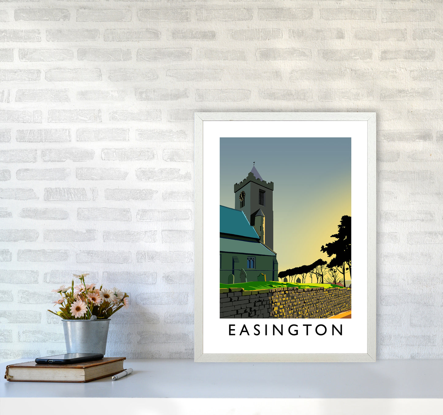 Easington Portrait Art Print by Richard O'Neill A2 Oak Frame