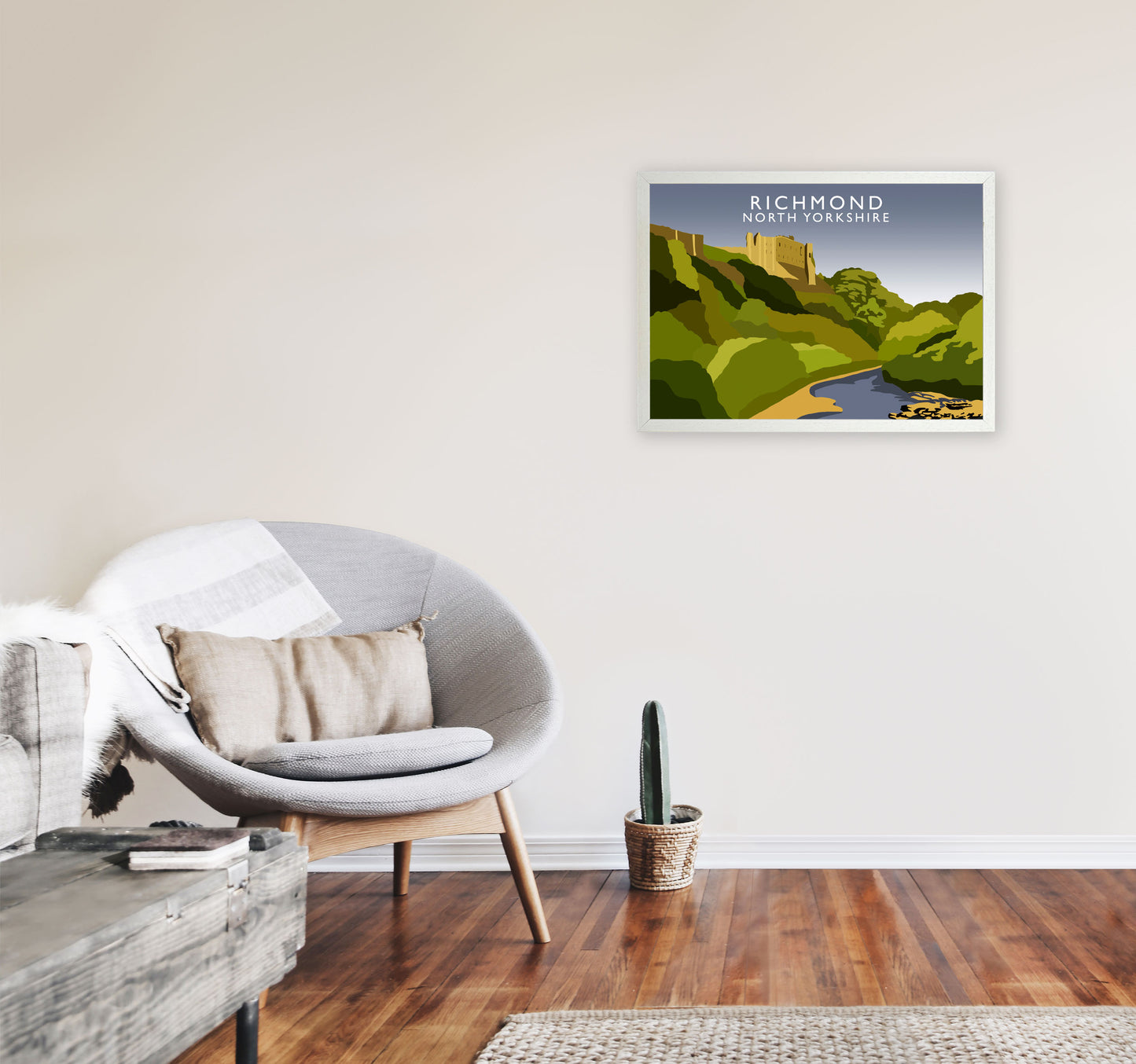 Richmond North Yorkshire Art Print by Richard O'Neill A2 Oak Frame
