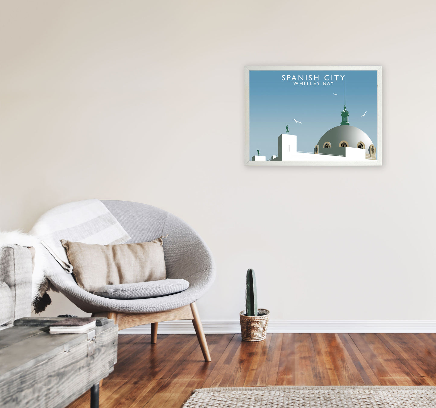 Spanish City Whitley Bay Framed Digital Art Print by Richard O'Neill A2 Oak Frame