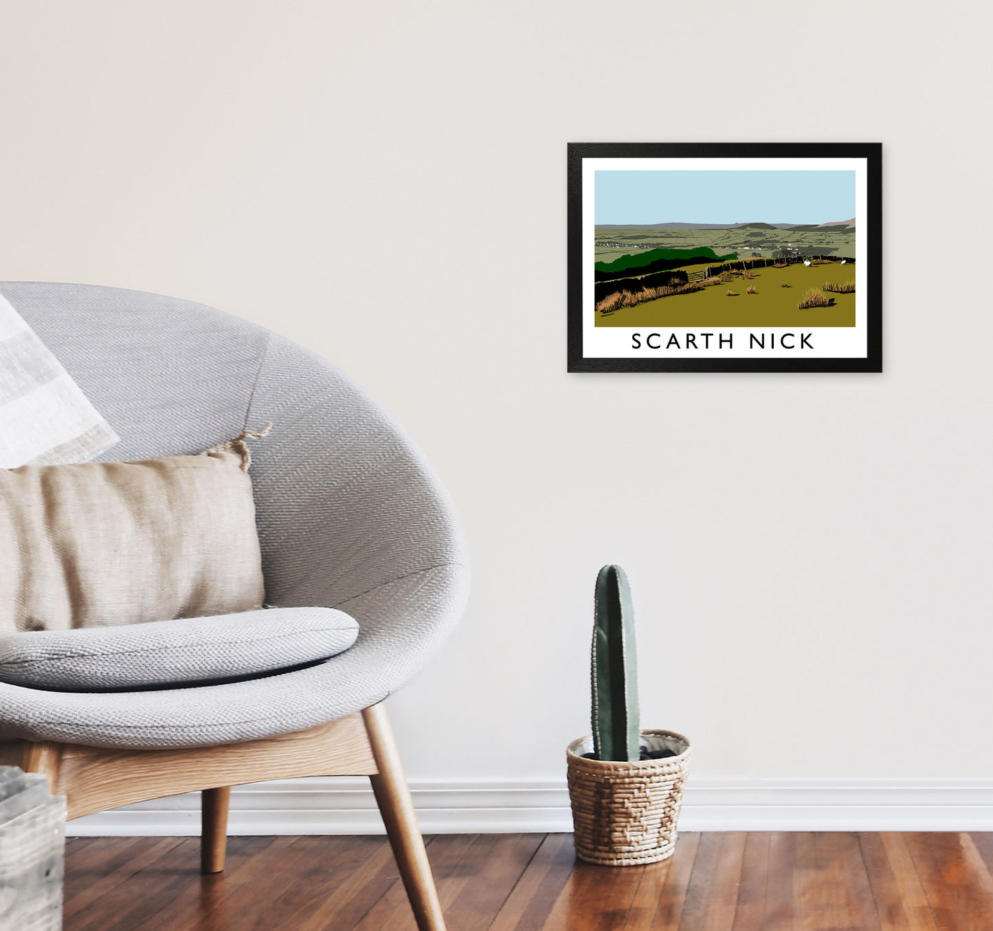 Scarth Nick by Richard O'Neill Yorkshire Art Print, Vintage Travel Poster A3 White Frame