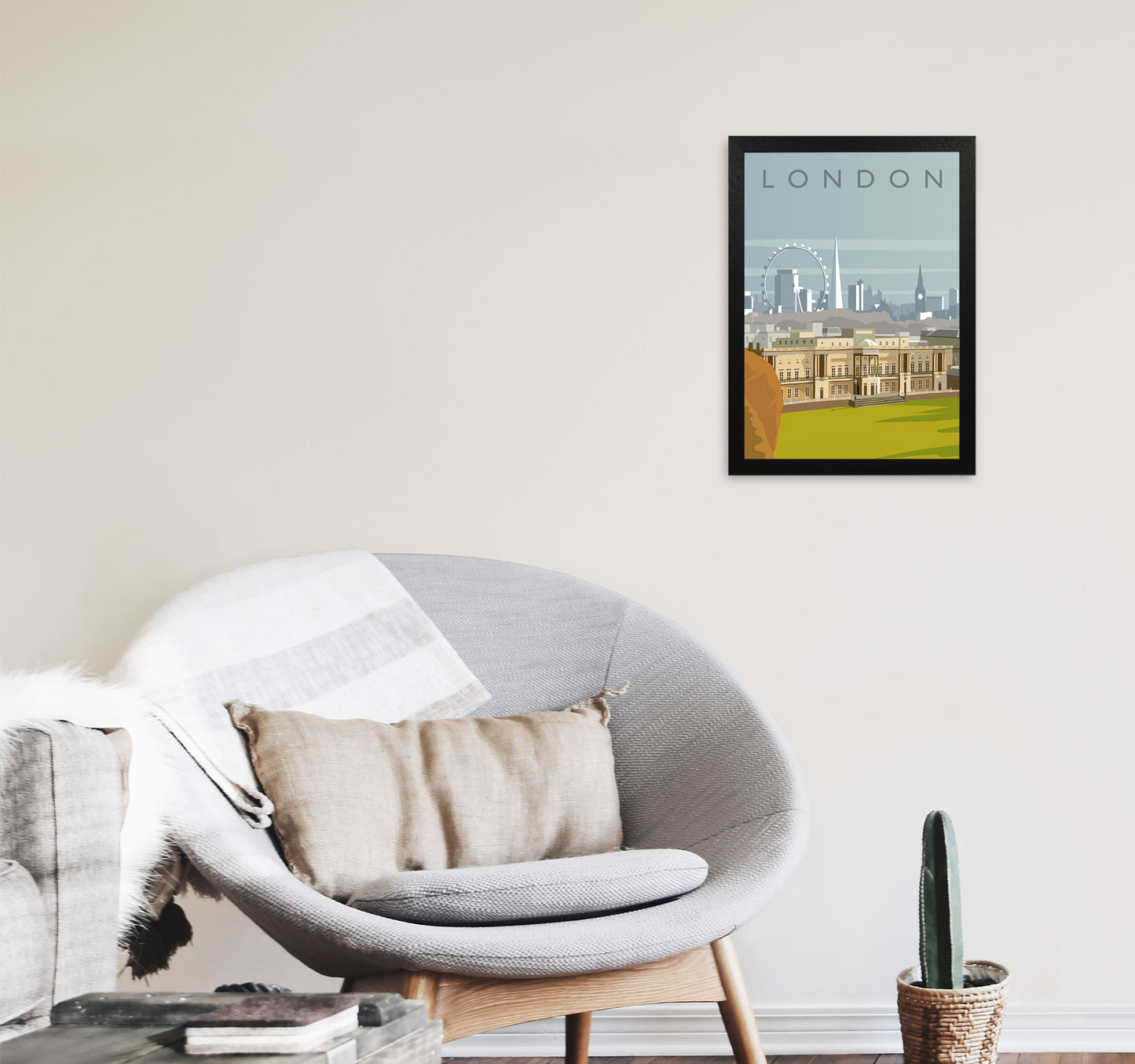 London (Portrait) by Richard O'Neill A3 White Frame