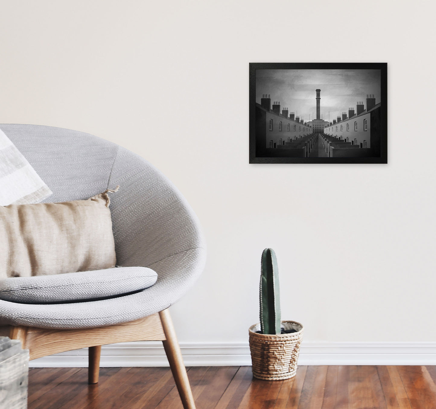 Northen Mills by Richard O'Neill A3 White Frame