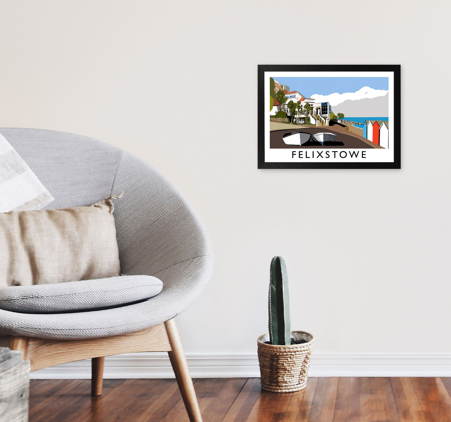 Felixstowe Framed Digital Art Print by Richard O'Neill A3 White Frame