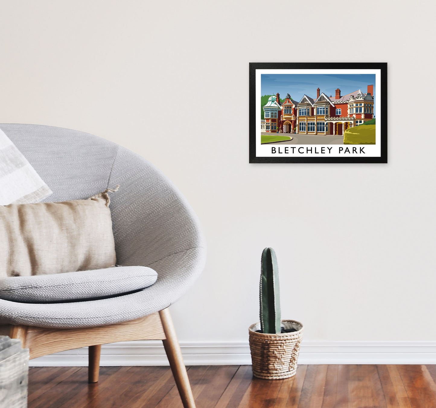 Bletchley Park by Richard O'Neill A3 White Frame