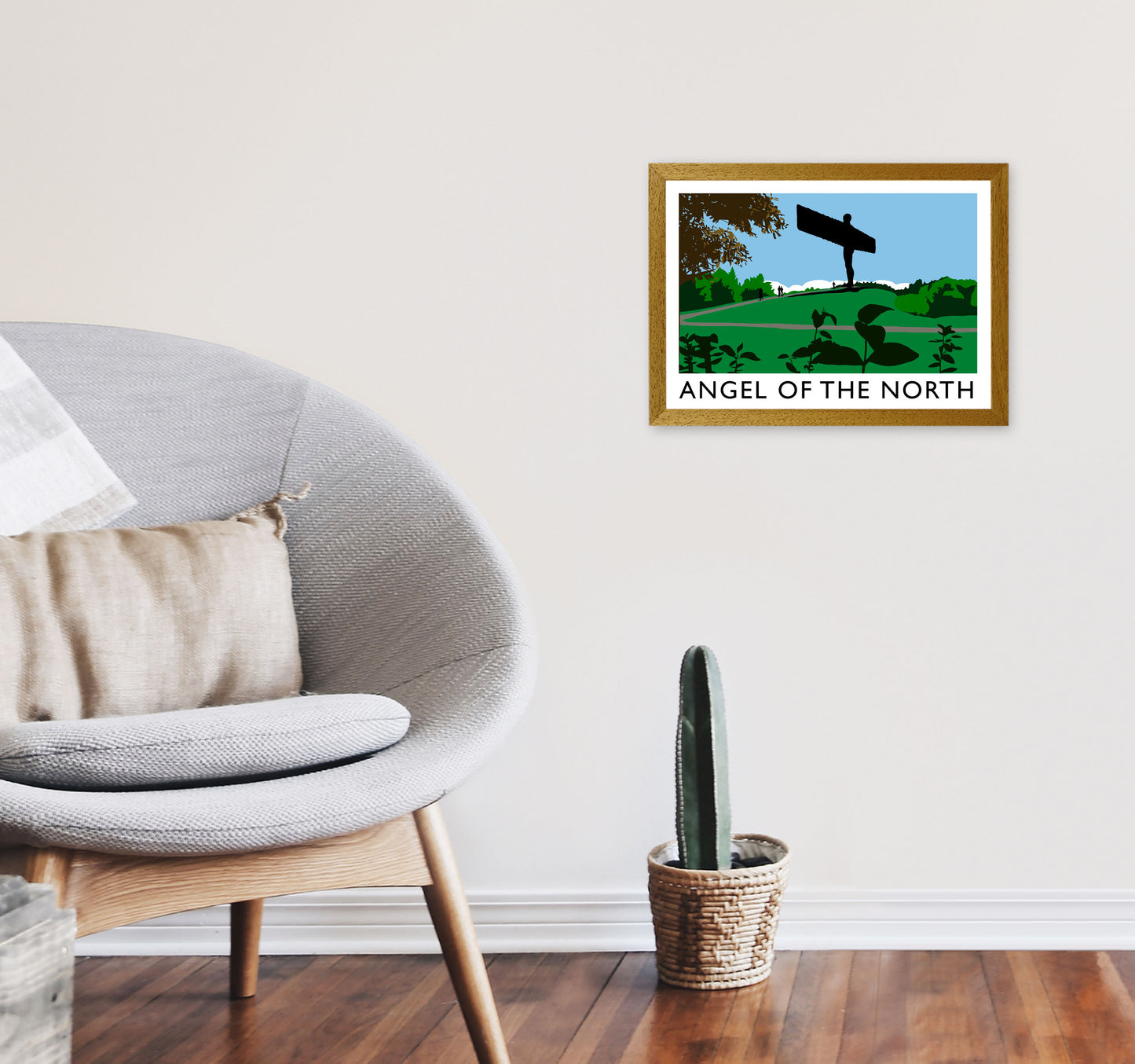 Angel of The North Landscape Framed Digital Art Print by Richard O'Neill A3 Print Only