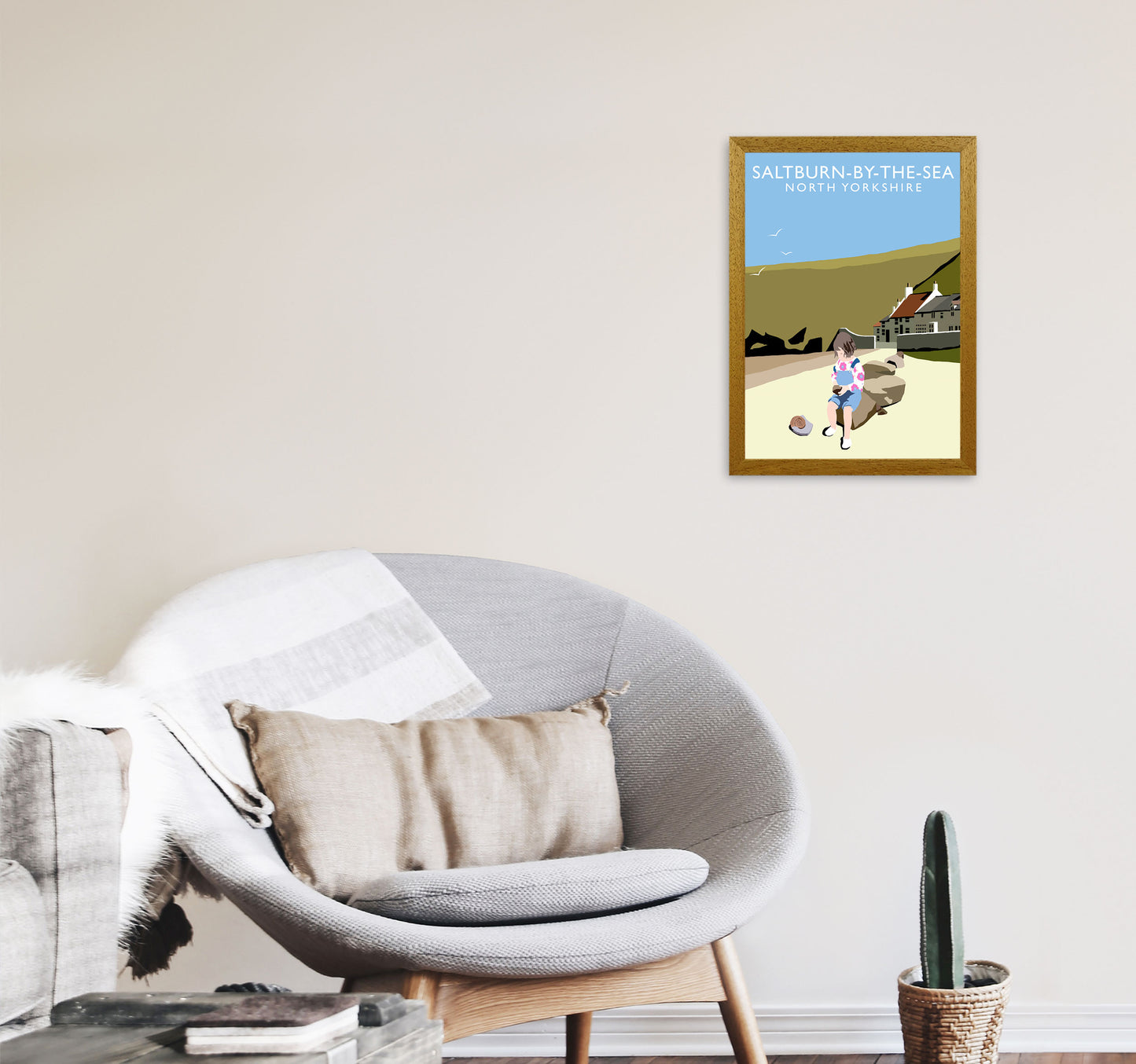 Saltburn-By-The-Sea North Yorkshire Art Print by Richard O'Neill A3 Print Only