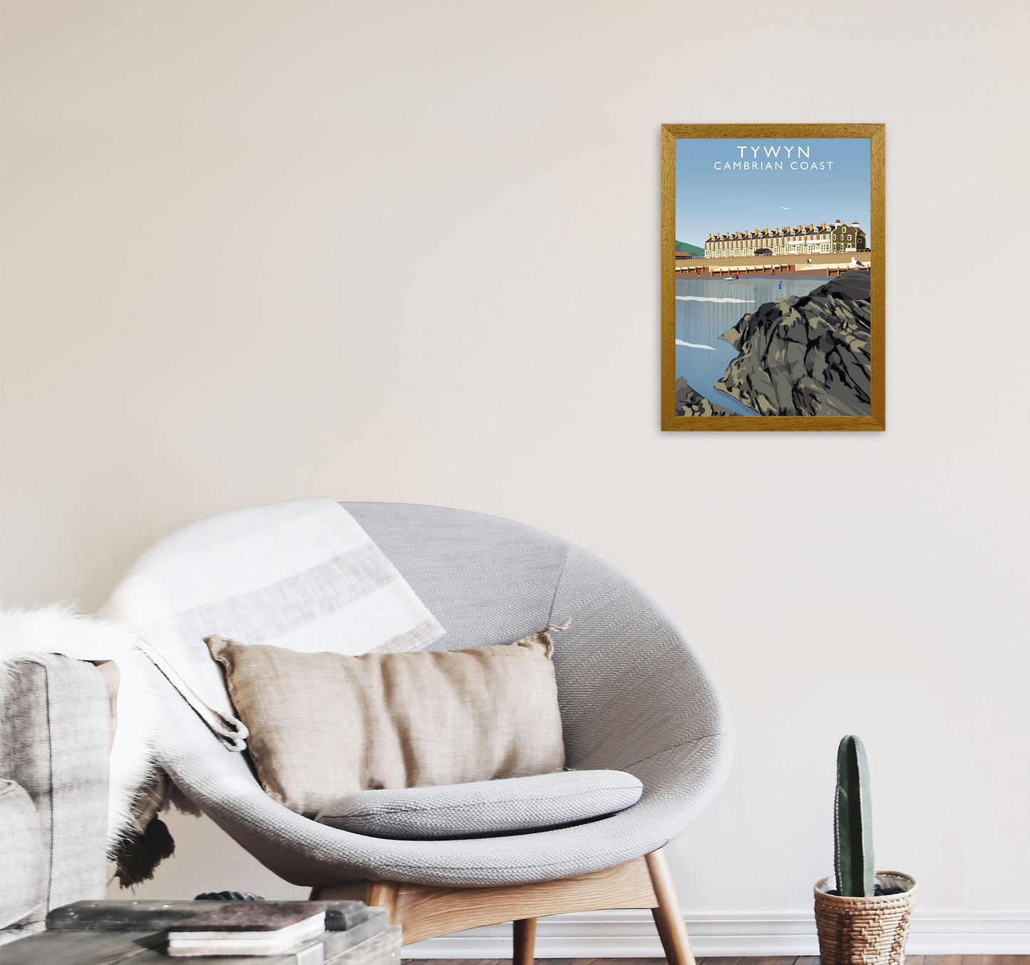 Tywyn Portrait Cambrian Coast Framed Digital Art Print by Richard O'Neill A3 Print Only