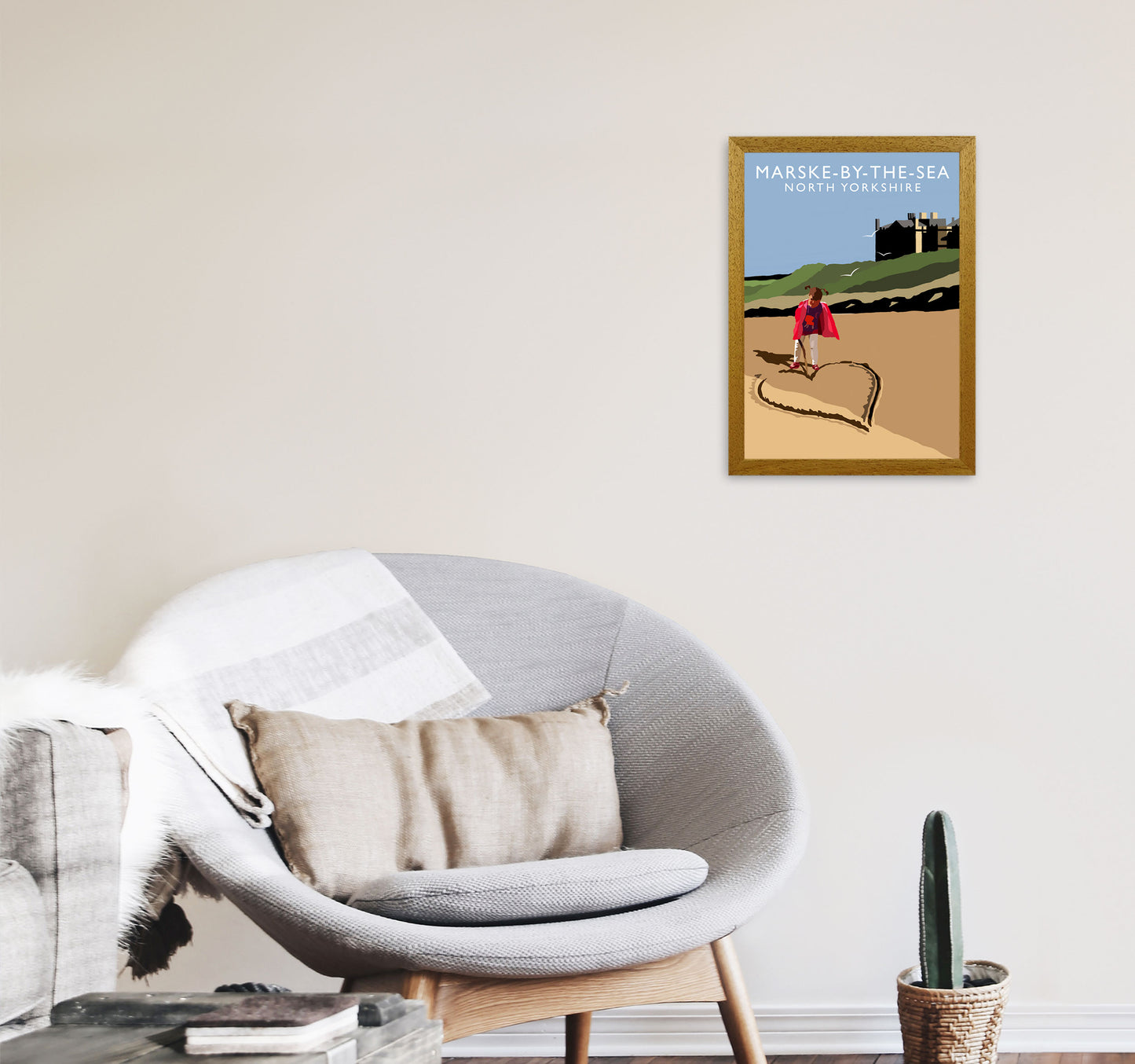 Marske-By-The-Sea2 Portrait North Yorkshire Travel Art Print by Richard O'Neill A3 Print Only