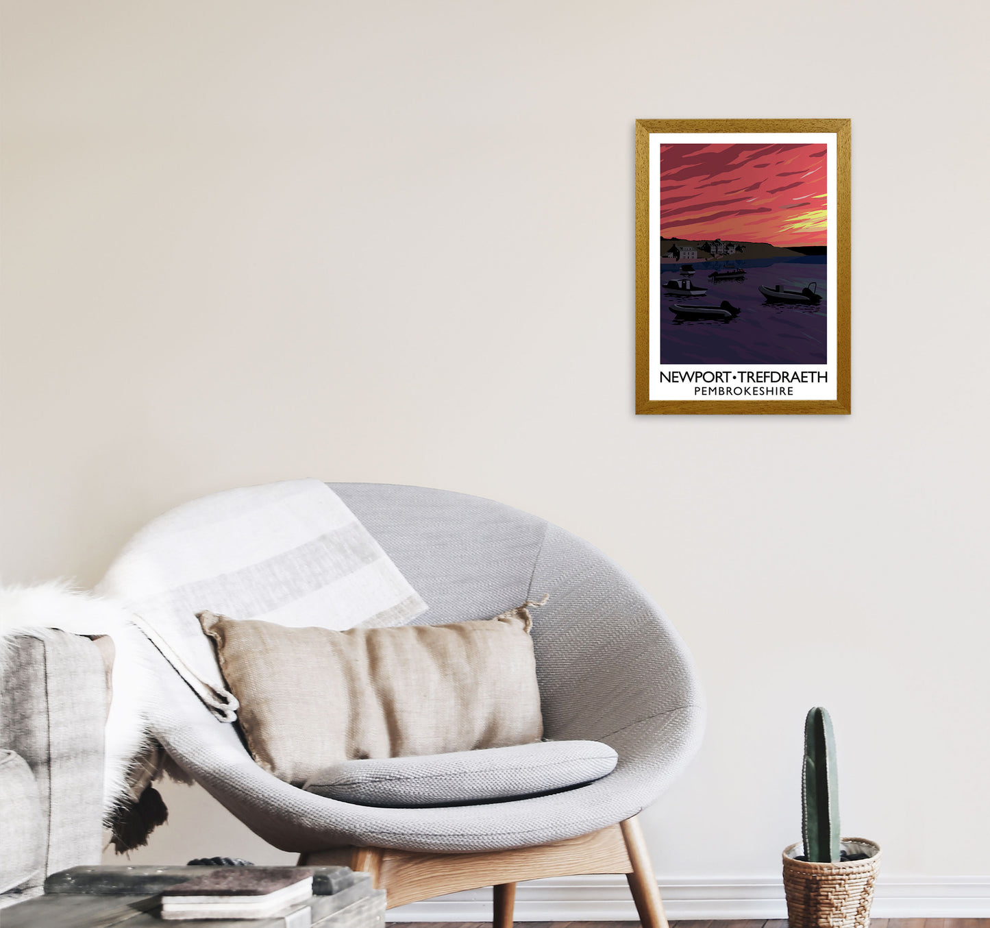 Newport Trefdraeth Pembrokeshire Portrait Travel Art Print by Richard O'Neill A3 Print Only