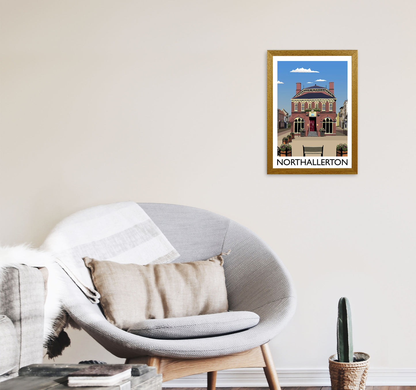 Northallerton2 Portrait Travel Art Print by Richard O'Neill, Framed Wall Art A3 Print Only