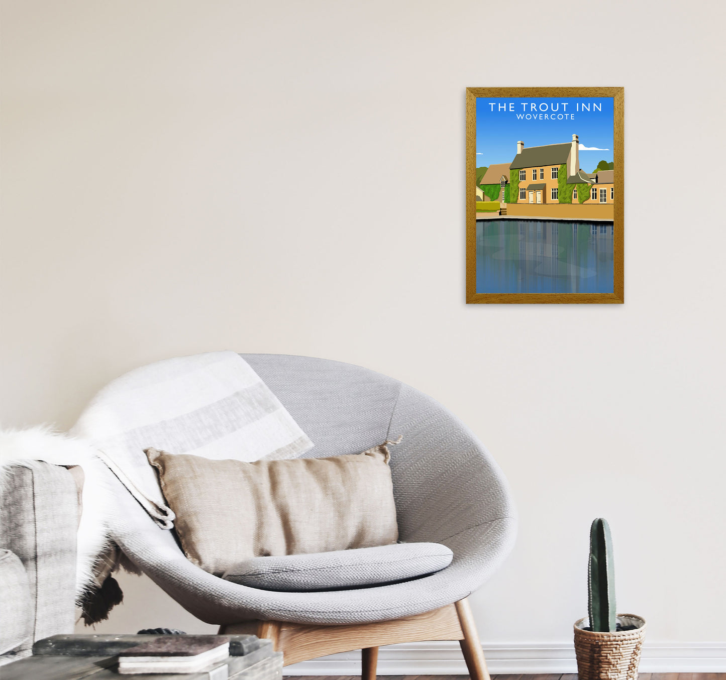 The Trout Inn Portrait Wolvercote Travel Art Print by Richard O'Neill A3 Print Only