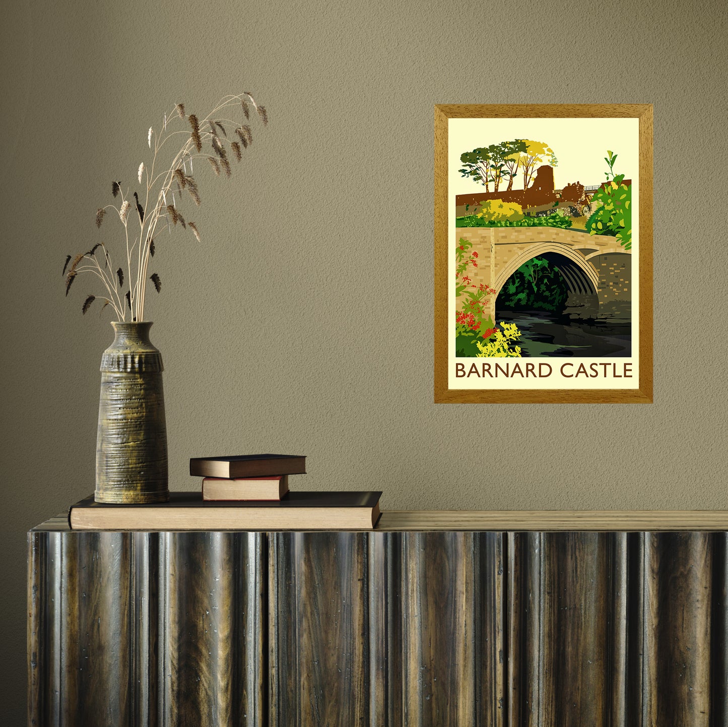 Barnard Castle 4 by Richard O'Neill A3 Oak Frame
