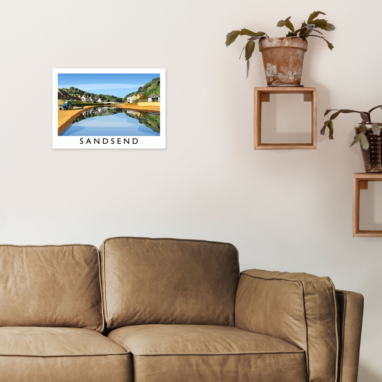 Sandsend 5 Travel Art Print by Richard O'Neill A3 Black Frame