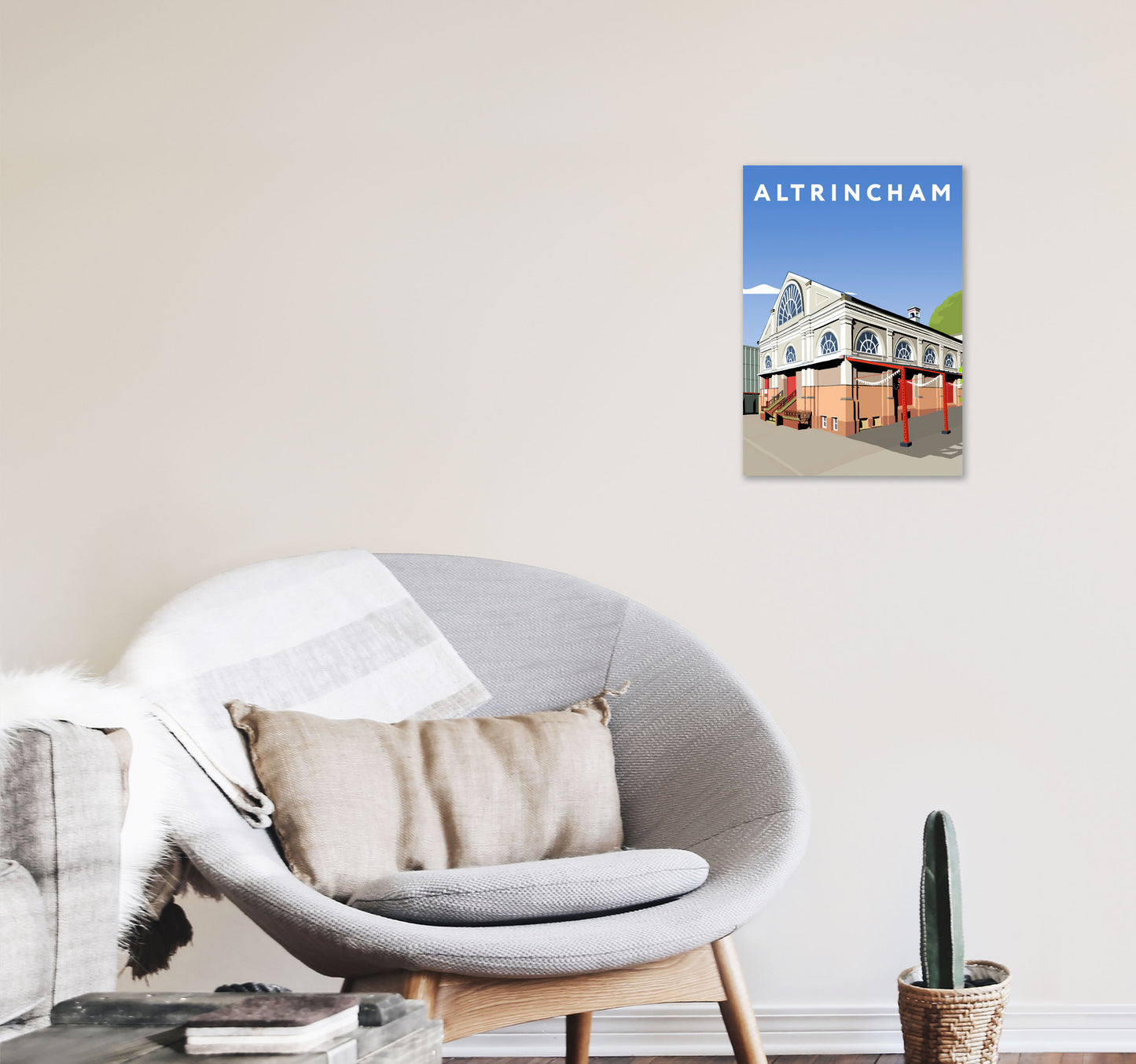 Altrincham Art Print by Richard O'Neill A3 Black Frame
