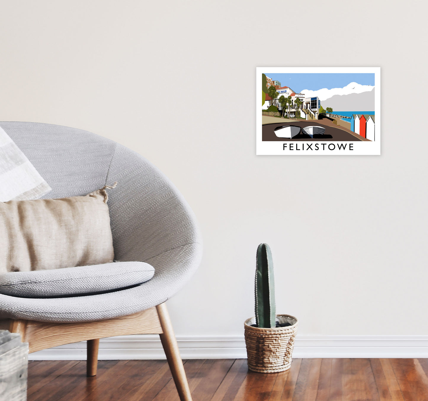 Felixstowe Framed Digital Art Print by Richard O'Neill A3 Black Frame