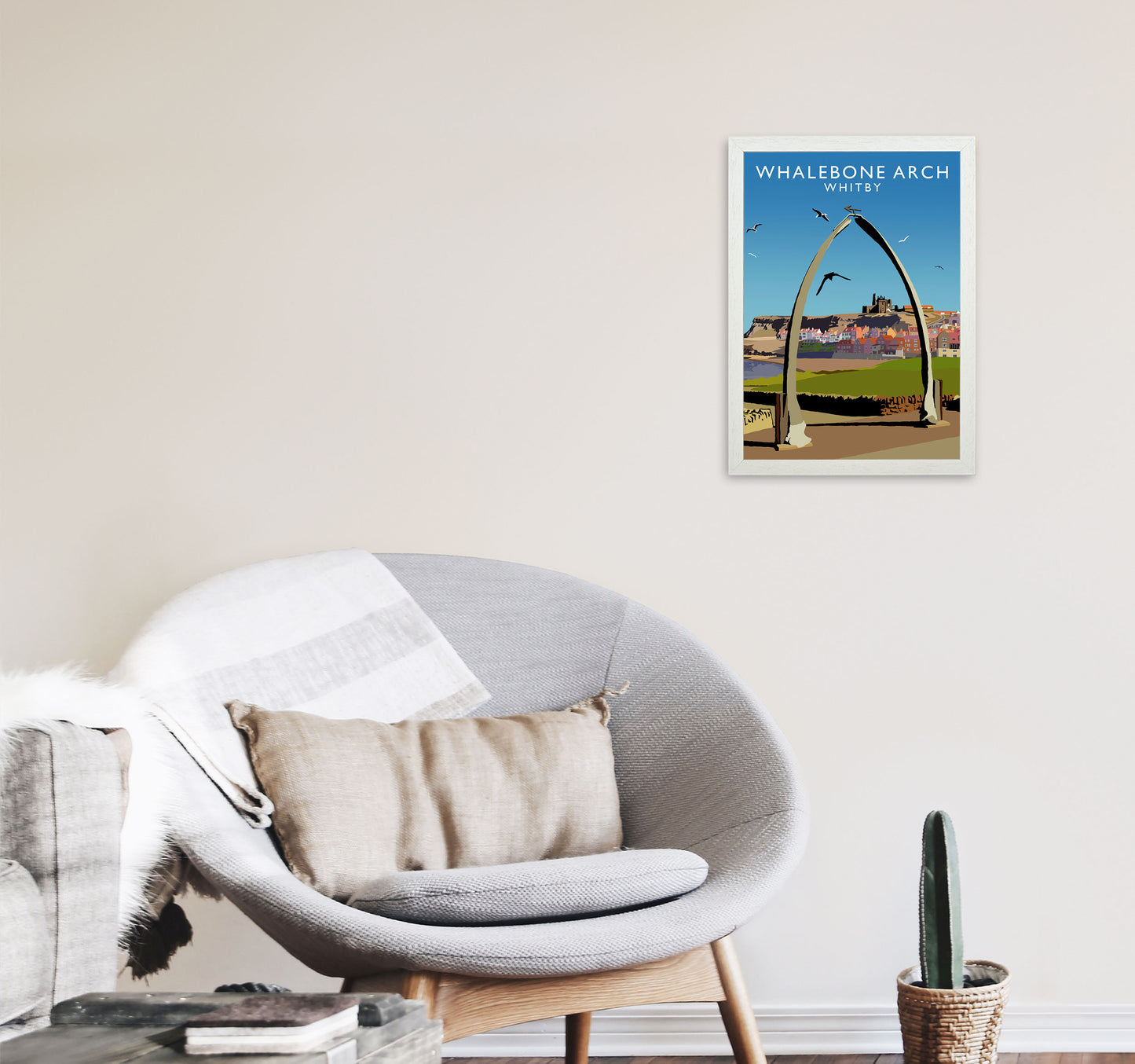Whalebone Arch Whitby Art Print by Richard O'Neill A3 Oak Frame
